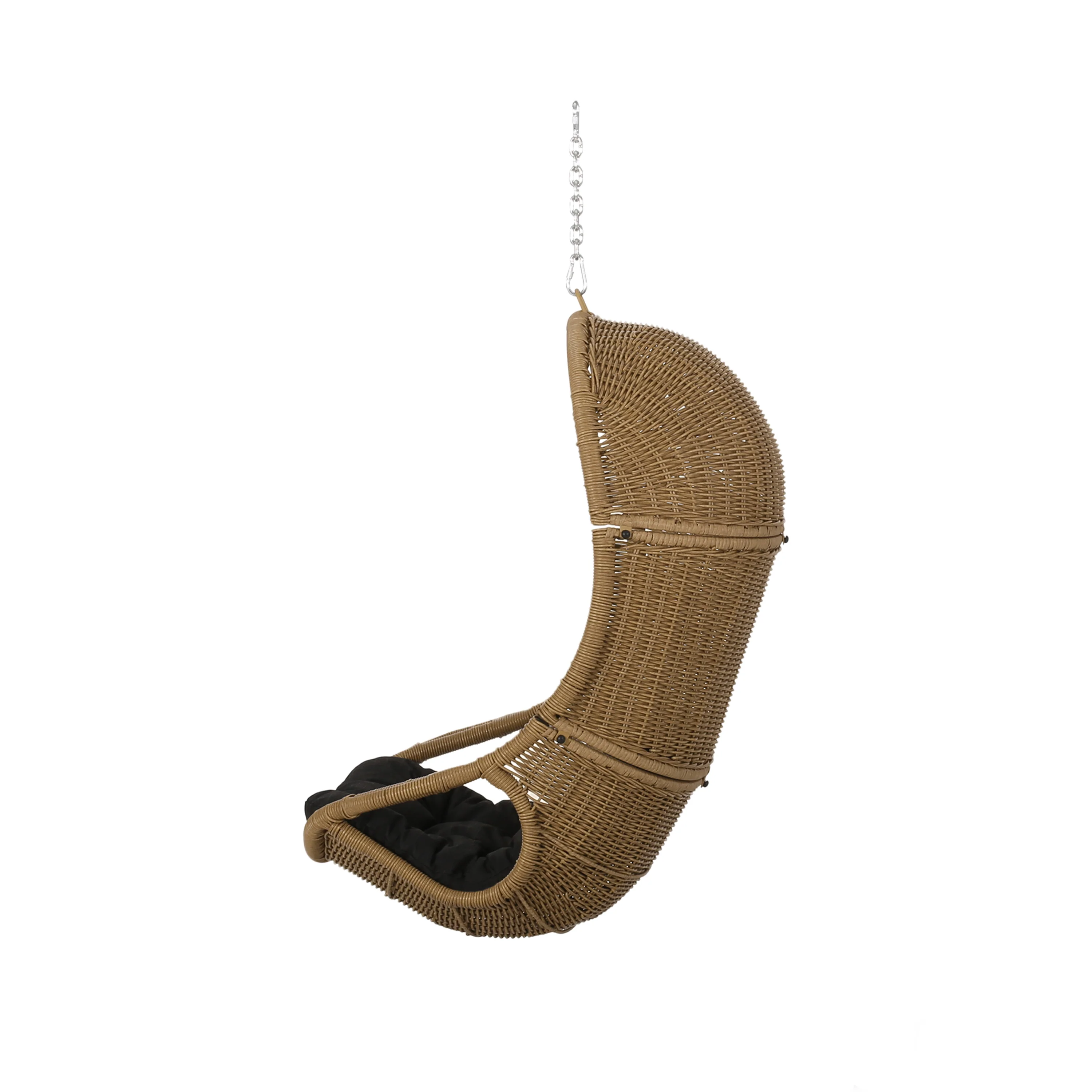 Yukon Outdoor Wicker Hanging Basket Chair with Cushions - furnishings