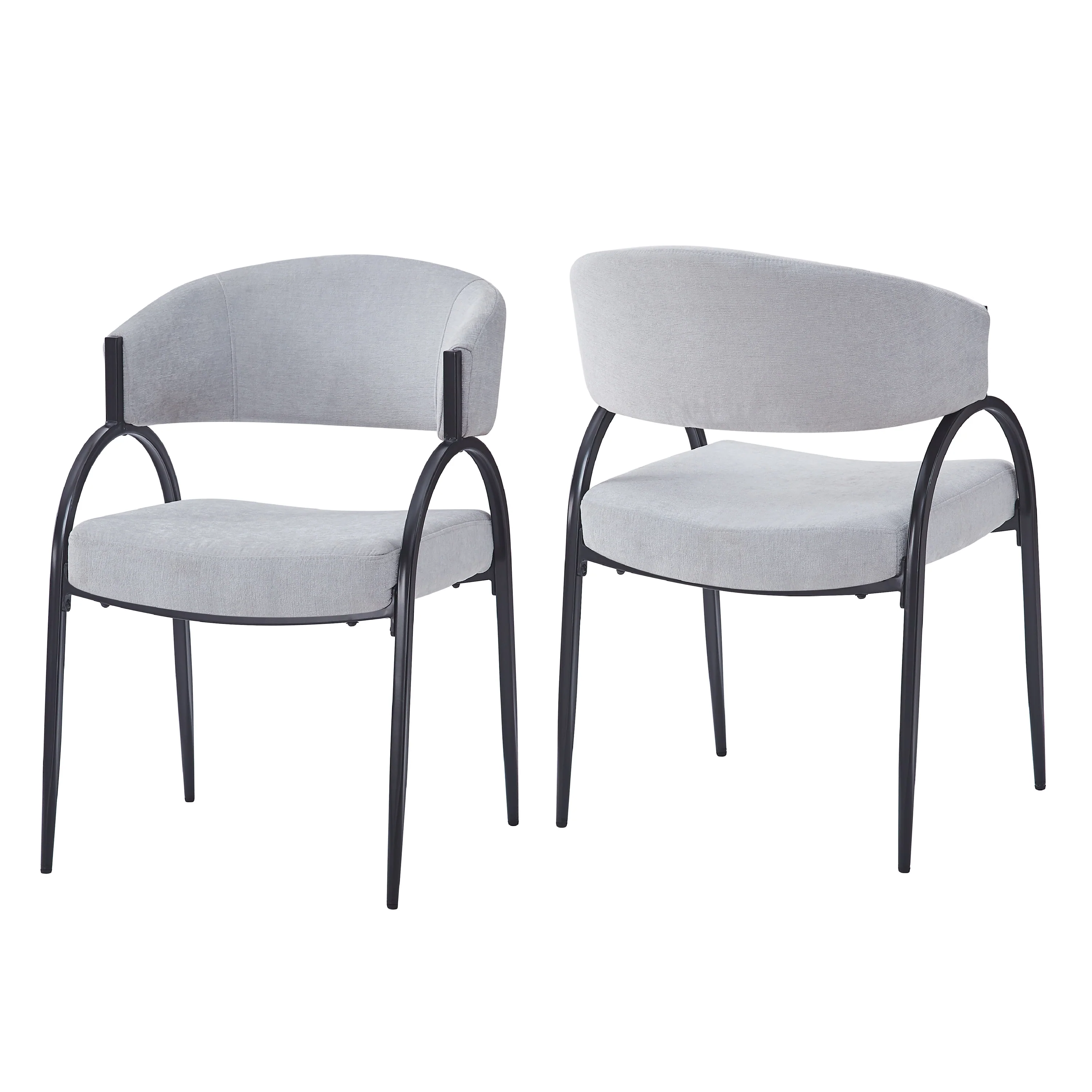 Eccho Upholstered Dining Chairs With Metal Legs - furnishings
