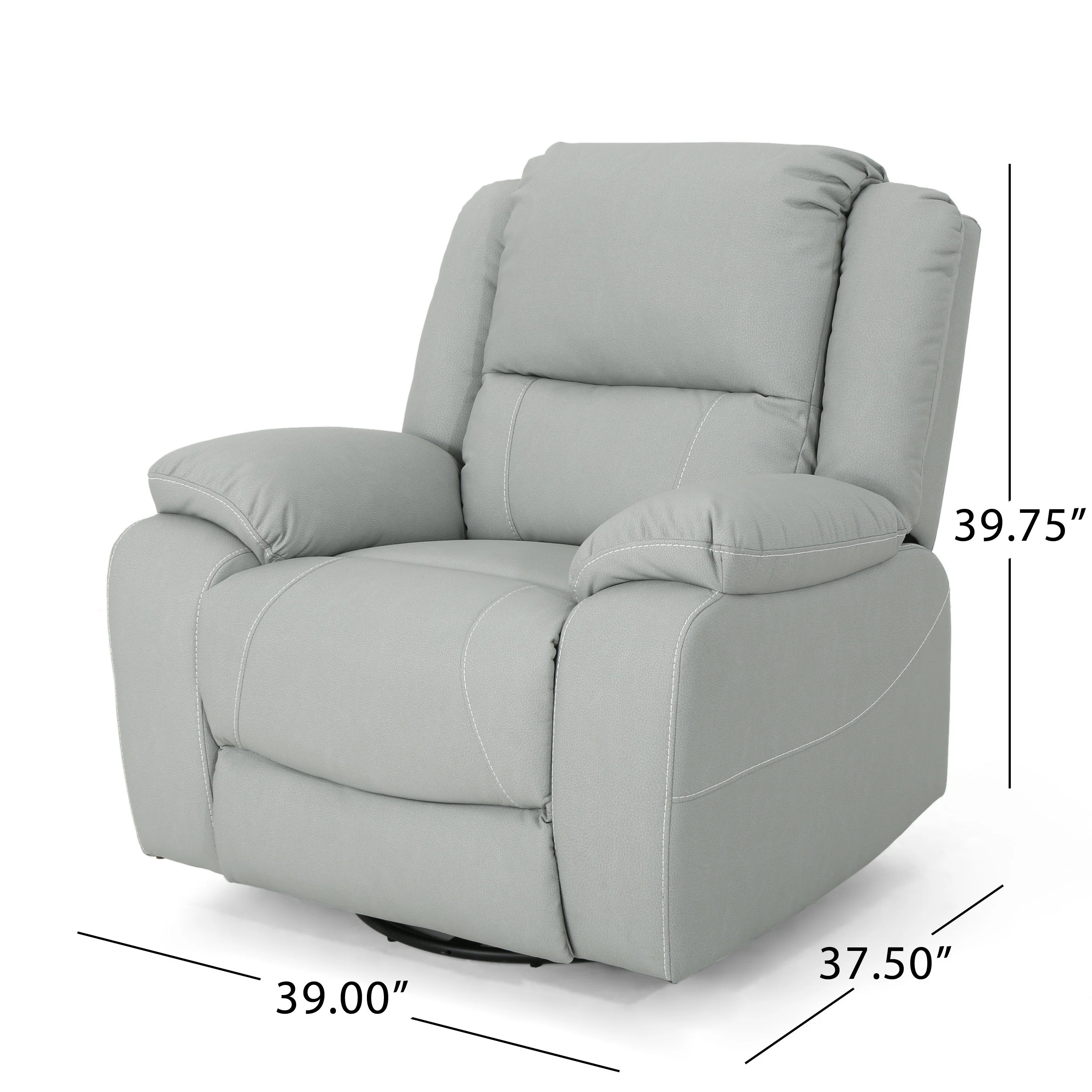 Teresa Classic Tufted Leather Swivel Recliner - furnishings
