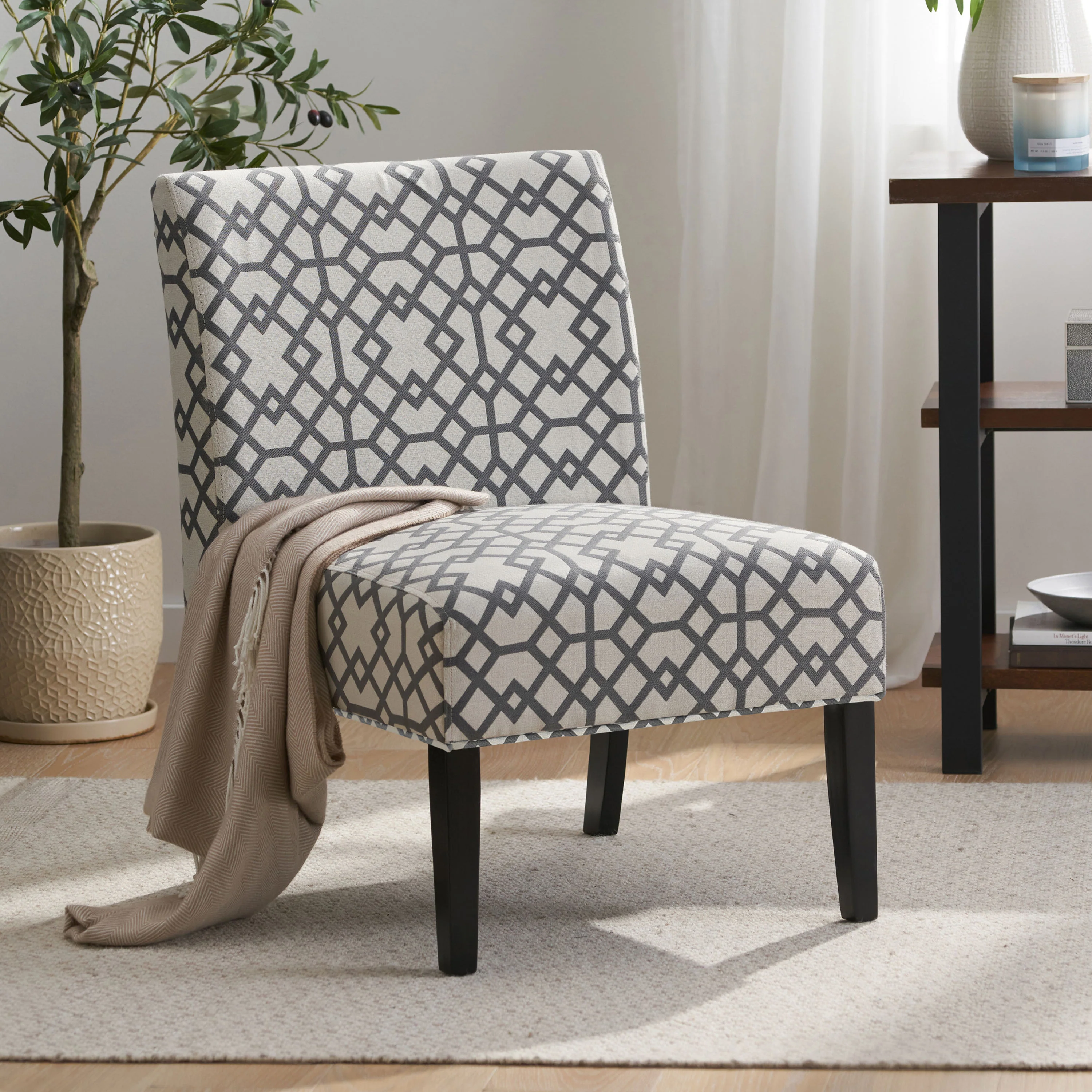 Kendal Contemporary Fabric Slipper Accent Chair - furnishings