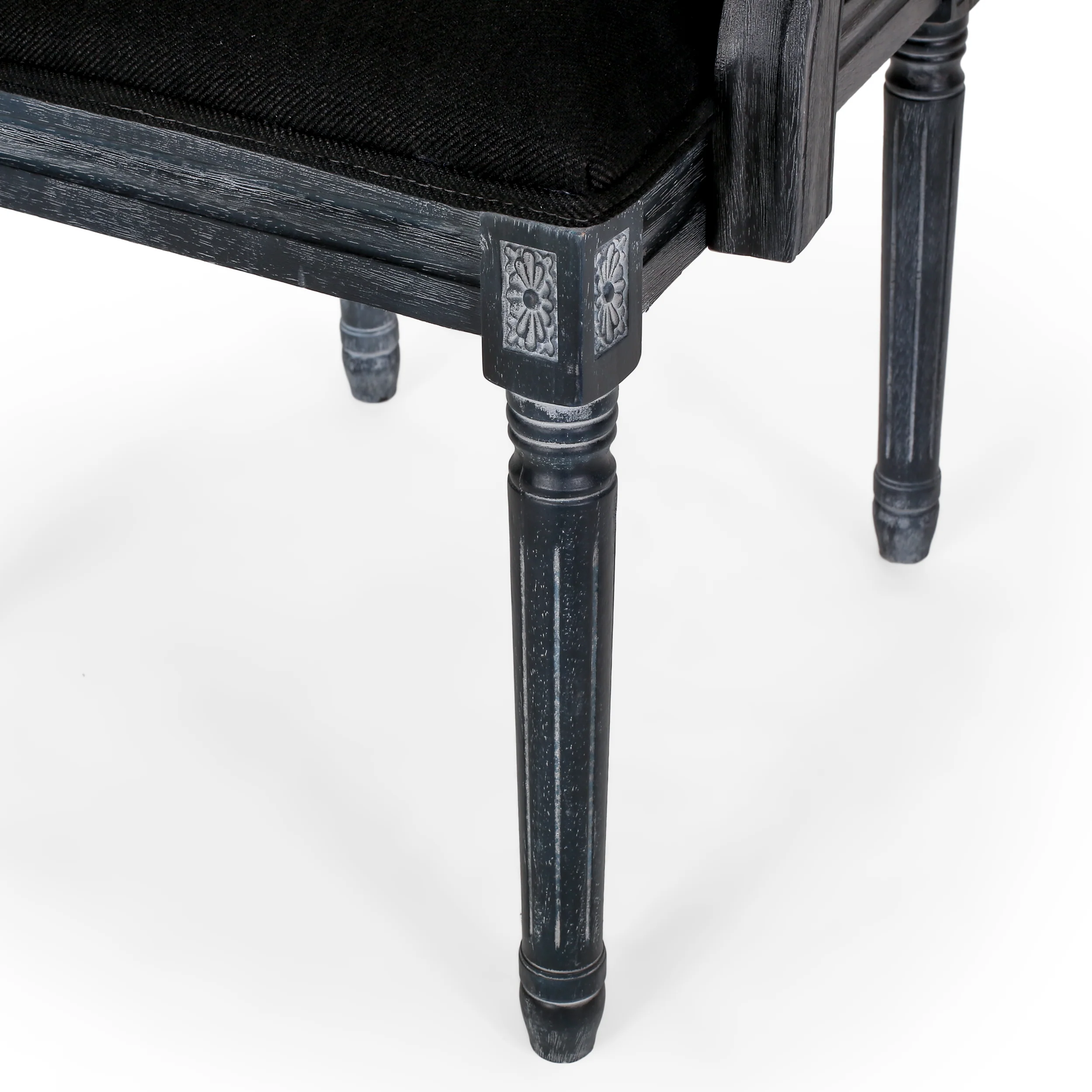 Ashlyn French Country Fabric Upholstered Wood Dining Chairs, Set of 6 - furnishings