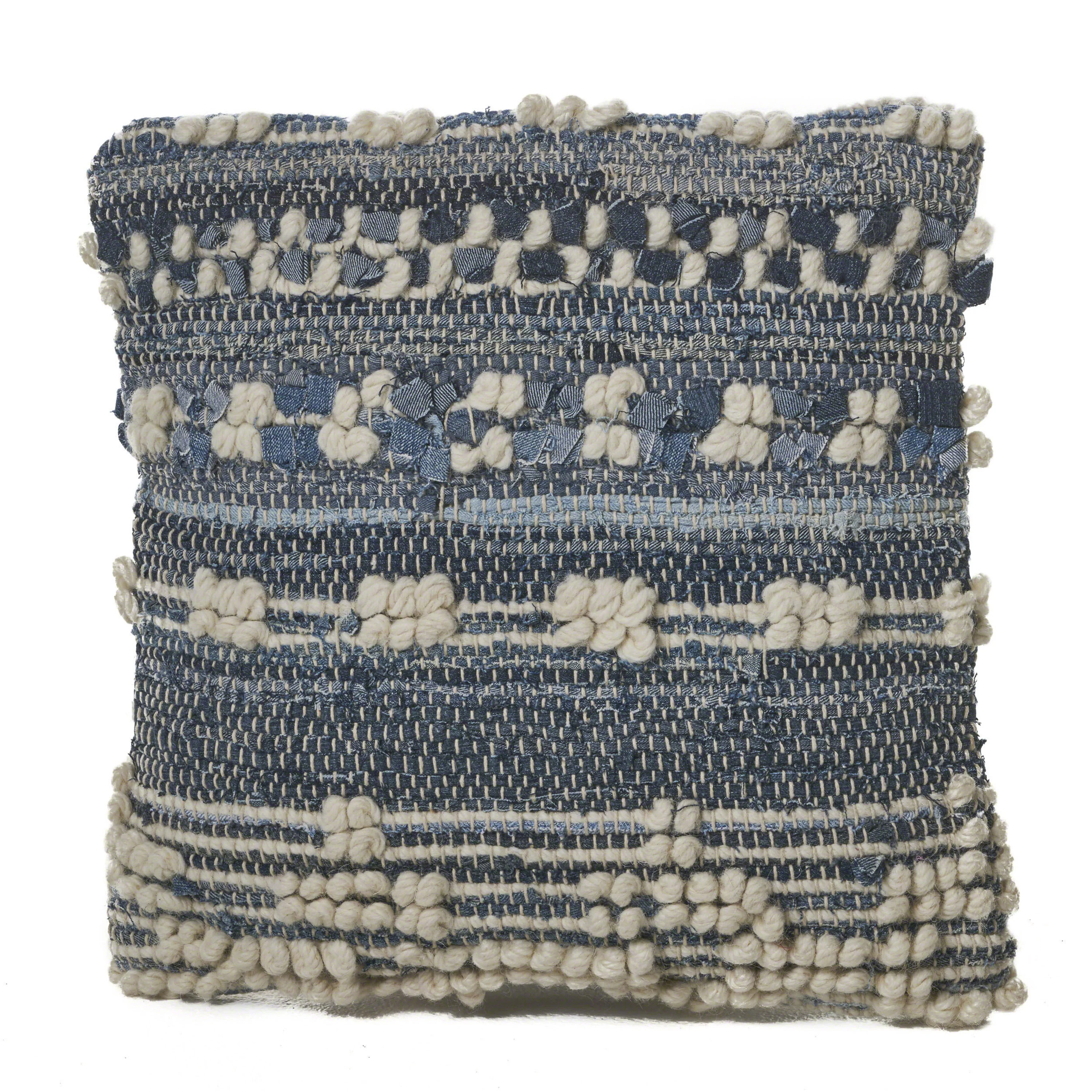 Storey Handcrafted Boho Denim and Fabric Pillow - furnishings