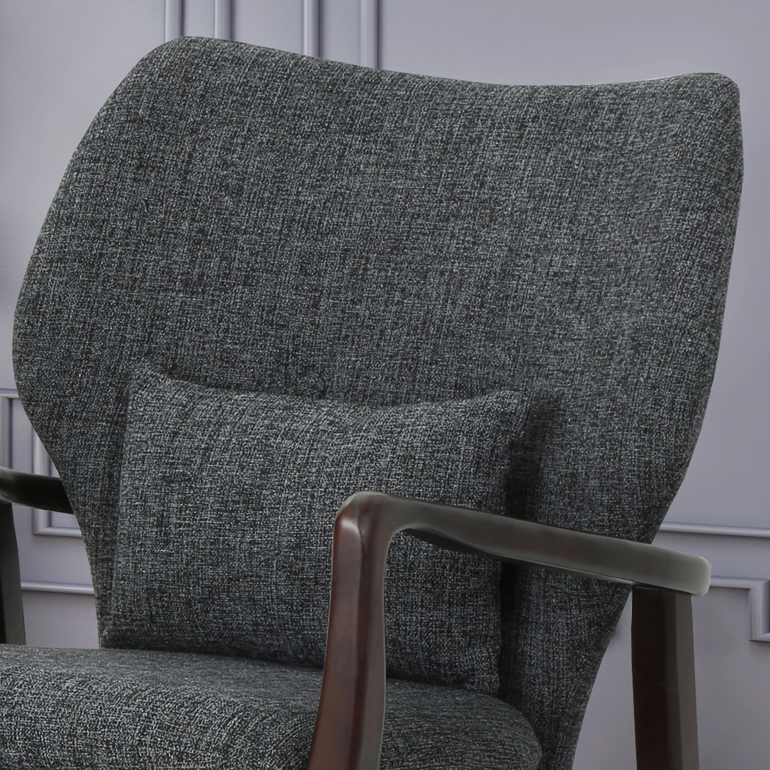 Balen Mid Century Modern Upholstered Rocking Chair - furnishings