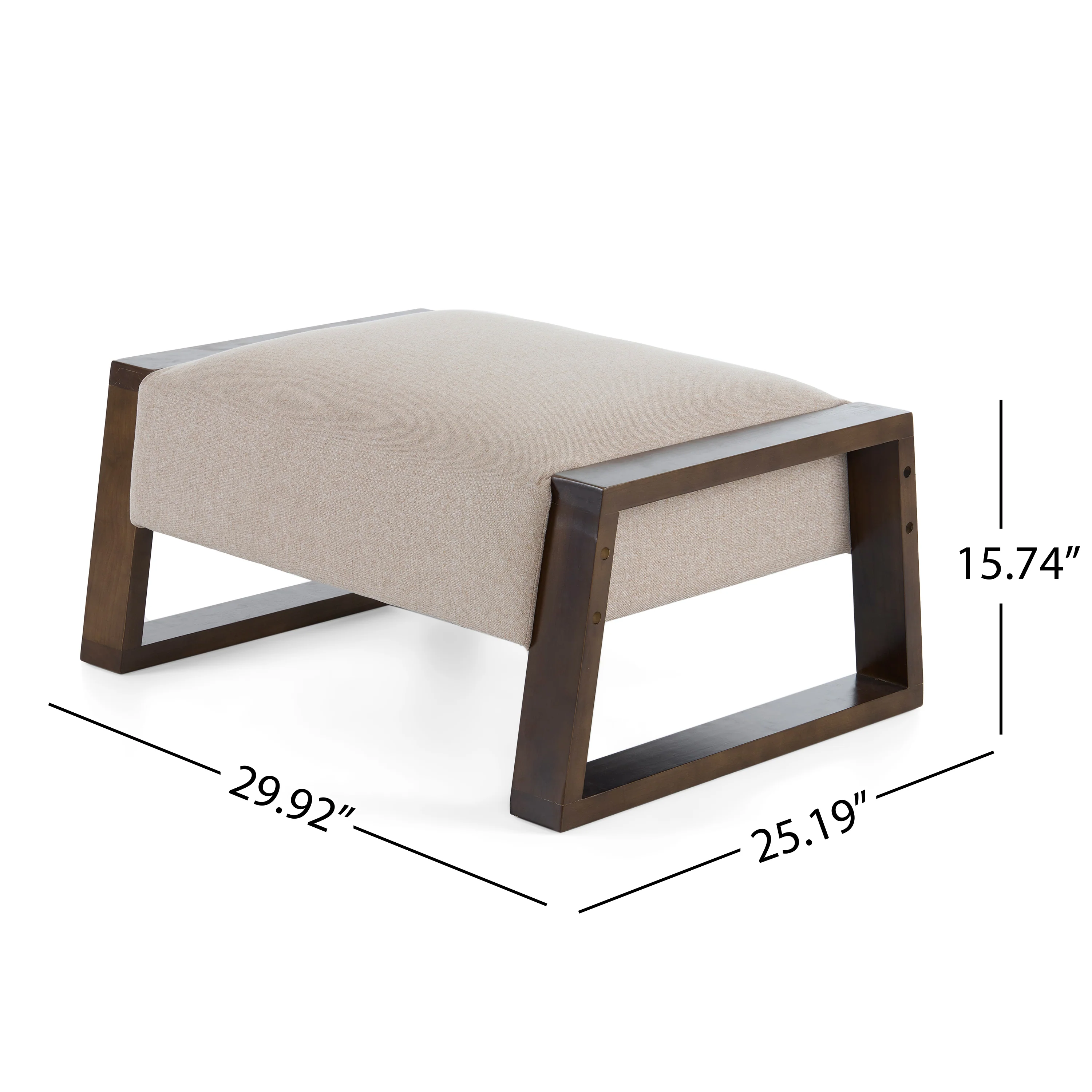 Isoldea Modern Fabric Ottoman Bench - furnishings