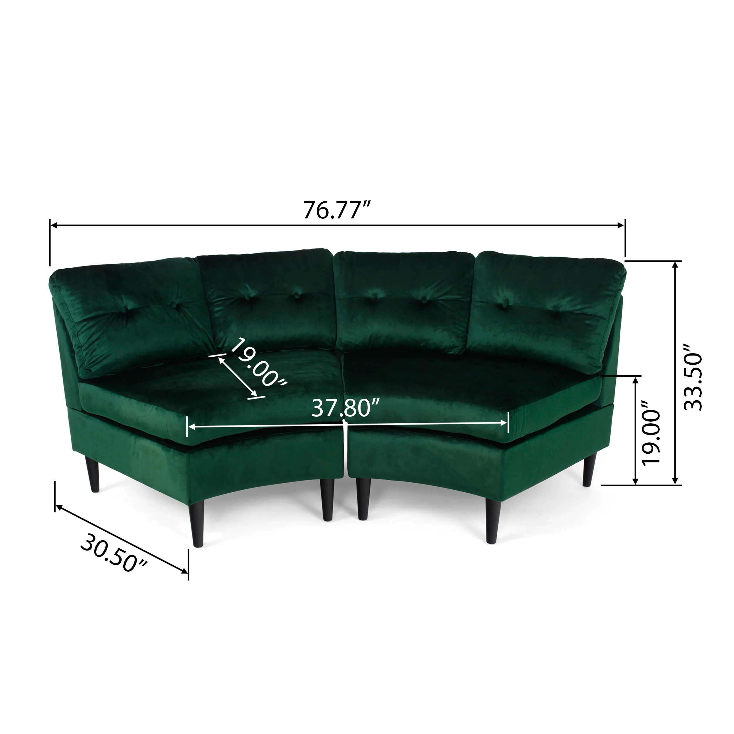 Julian Nora Glam Velvet Modular 2 Seater Sectional - furnishings