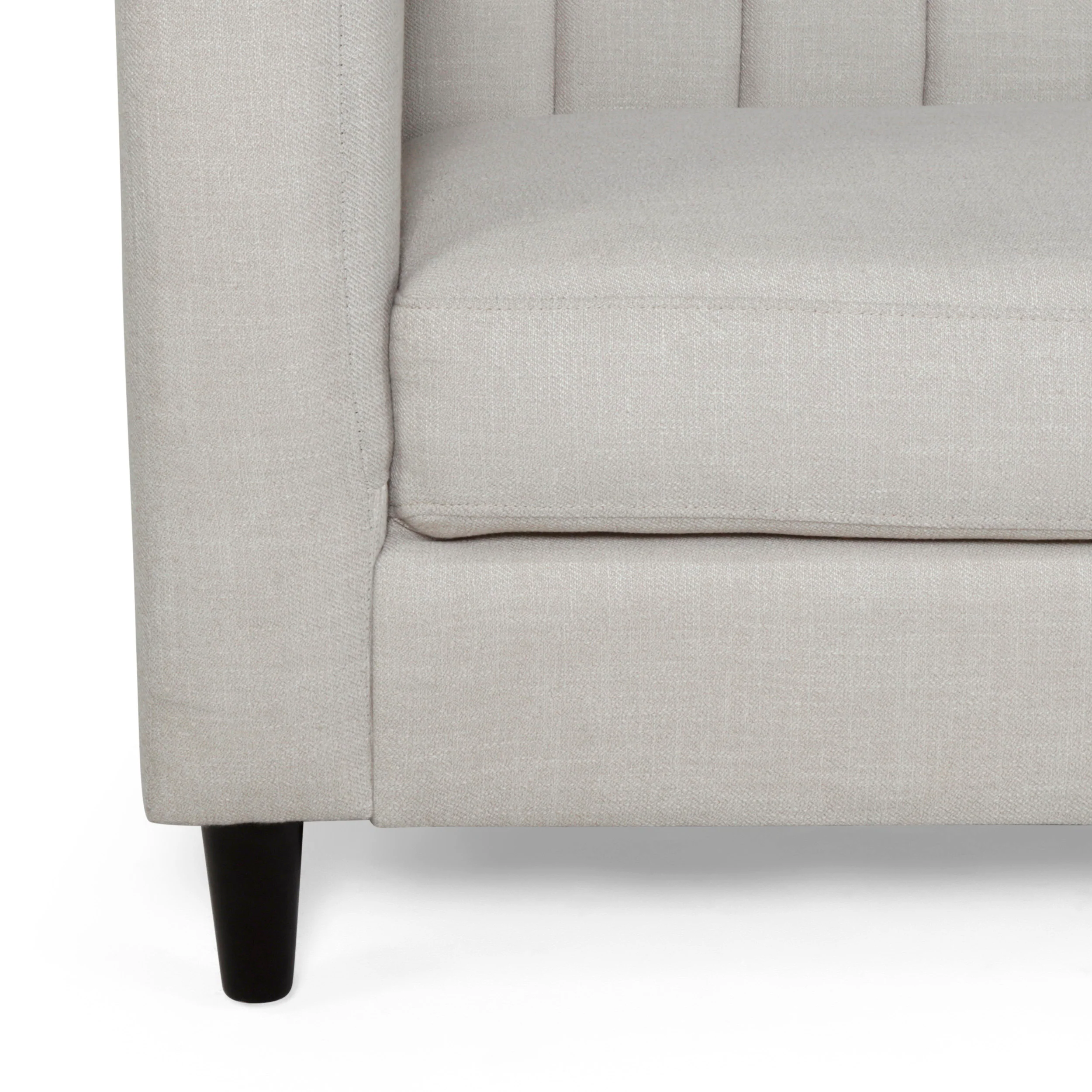 Darlin Contemporary Channel Stitched Fabric 3 Seater Sofa - furnishings