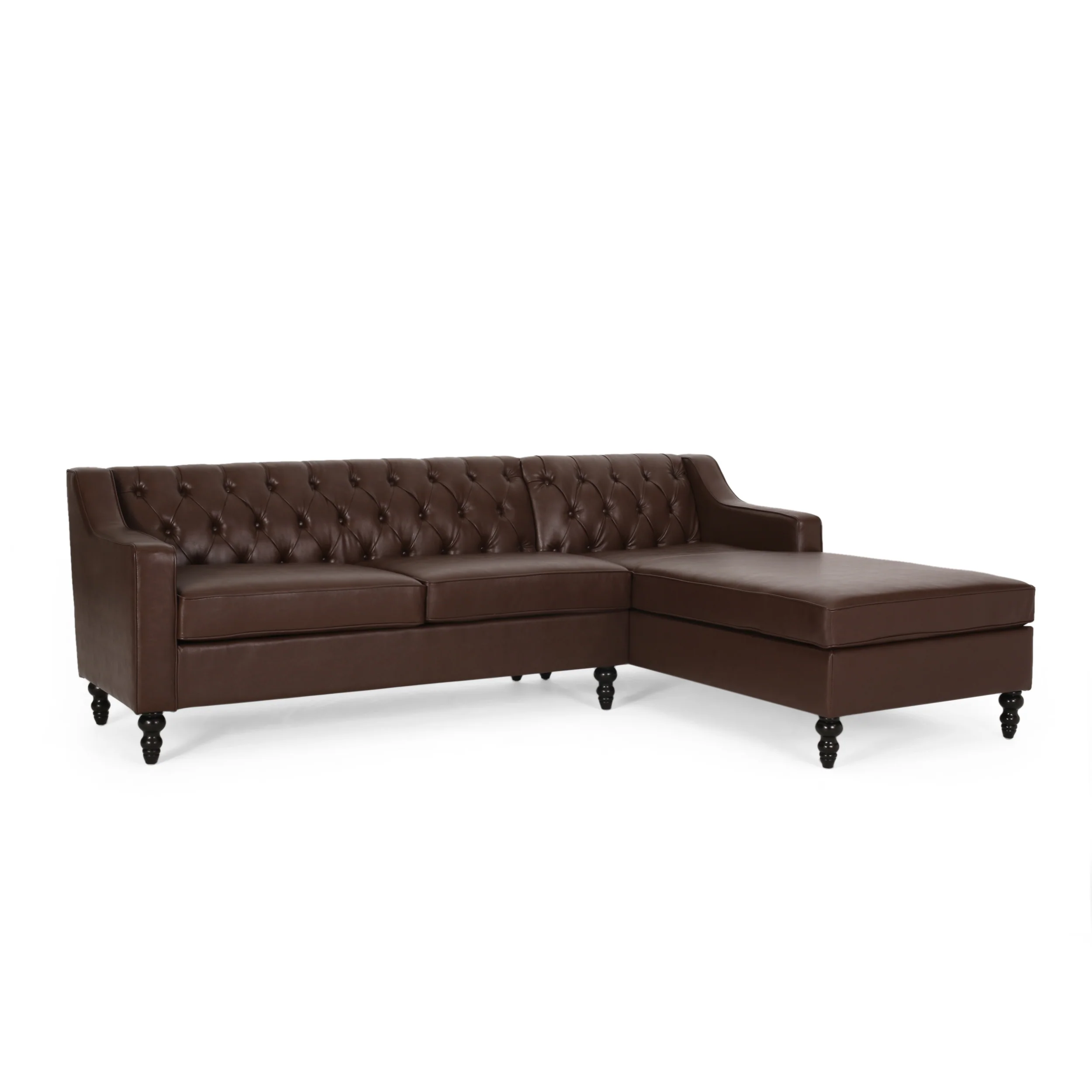 Bluewater Contemporary Tufted Chaise Sectional - furnishings