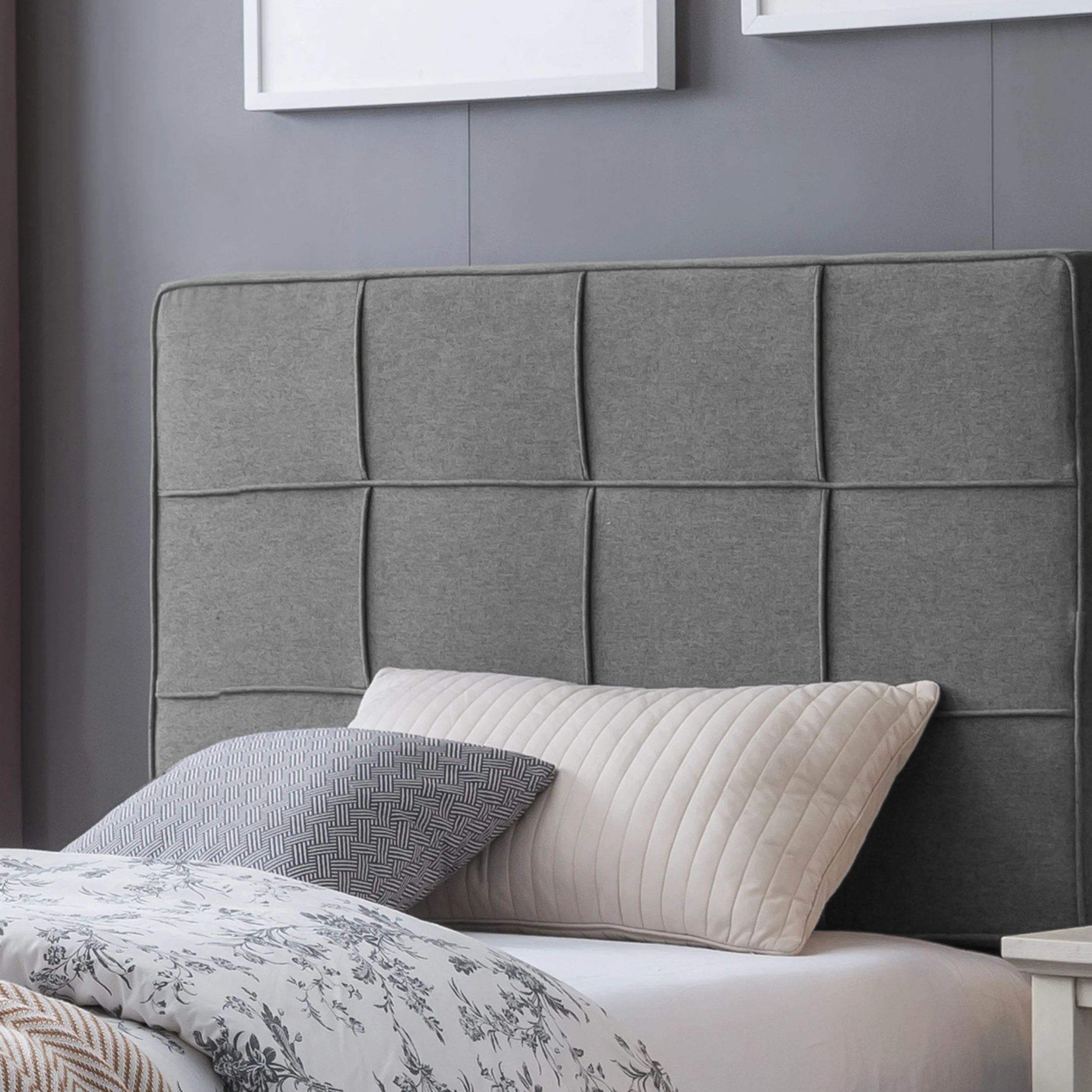 Salome Fully-Upholstered Platform Bed Frame, Low-Profile,  Contemporary - furnishings