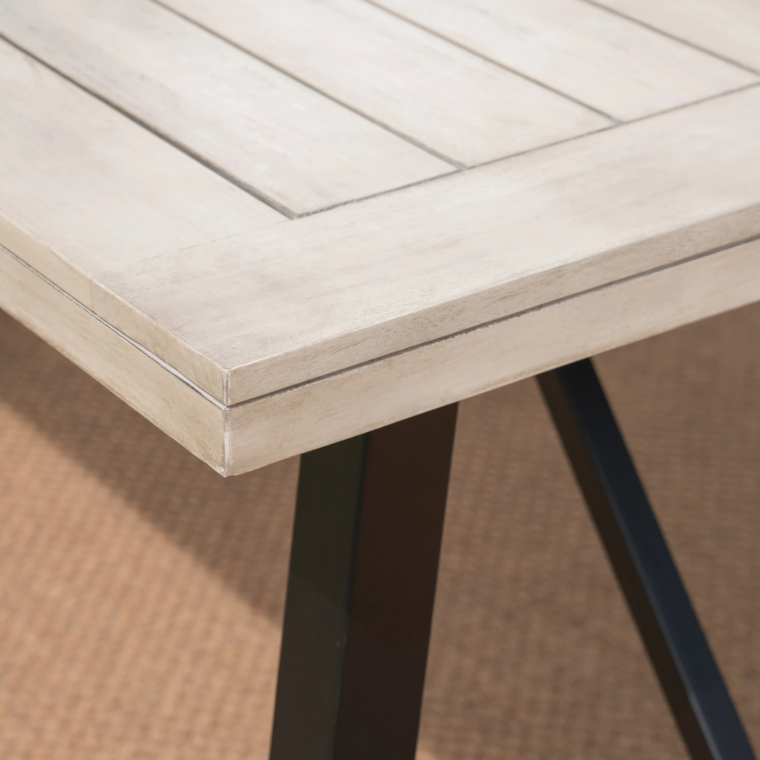 Anemone Outdoor 3 Piece Light Gray Finished Acacia Wood Picnic Set - furnishings
