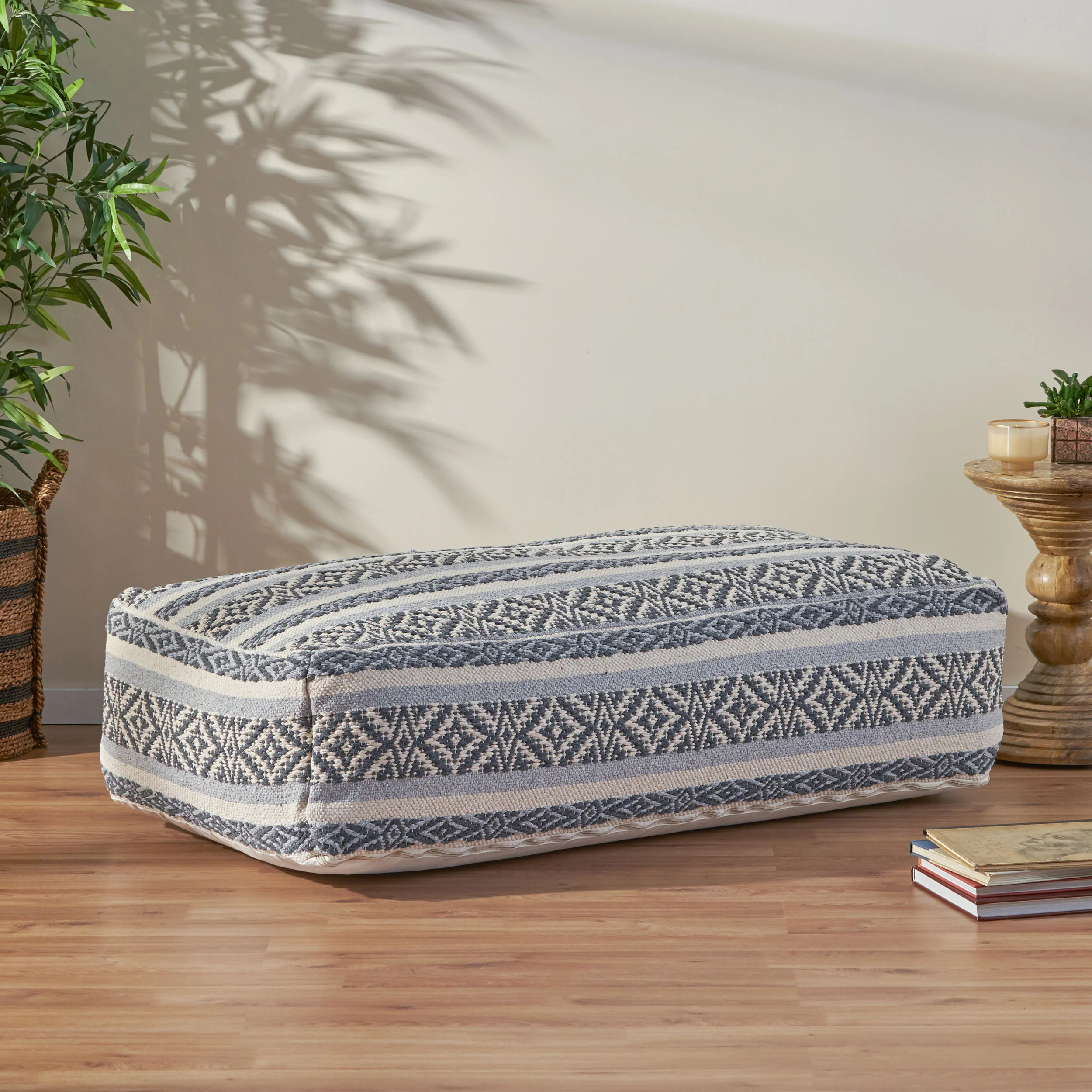 Aahaan Boho Rectangular Bean Bag Ottoman - furnishings