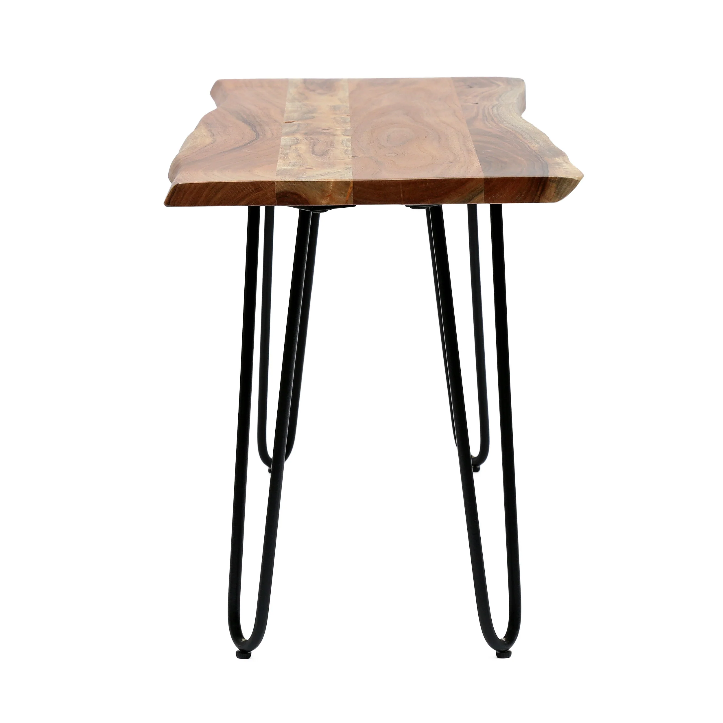 Bullard Modern Industrial Handmade Acacia Wood Dining Bench with Hairpin Legs, Natural and Black - furnishings