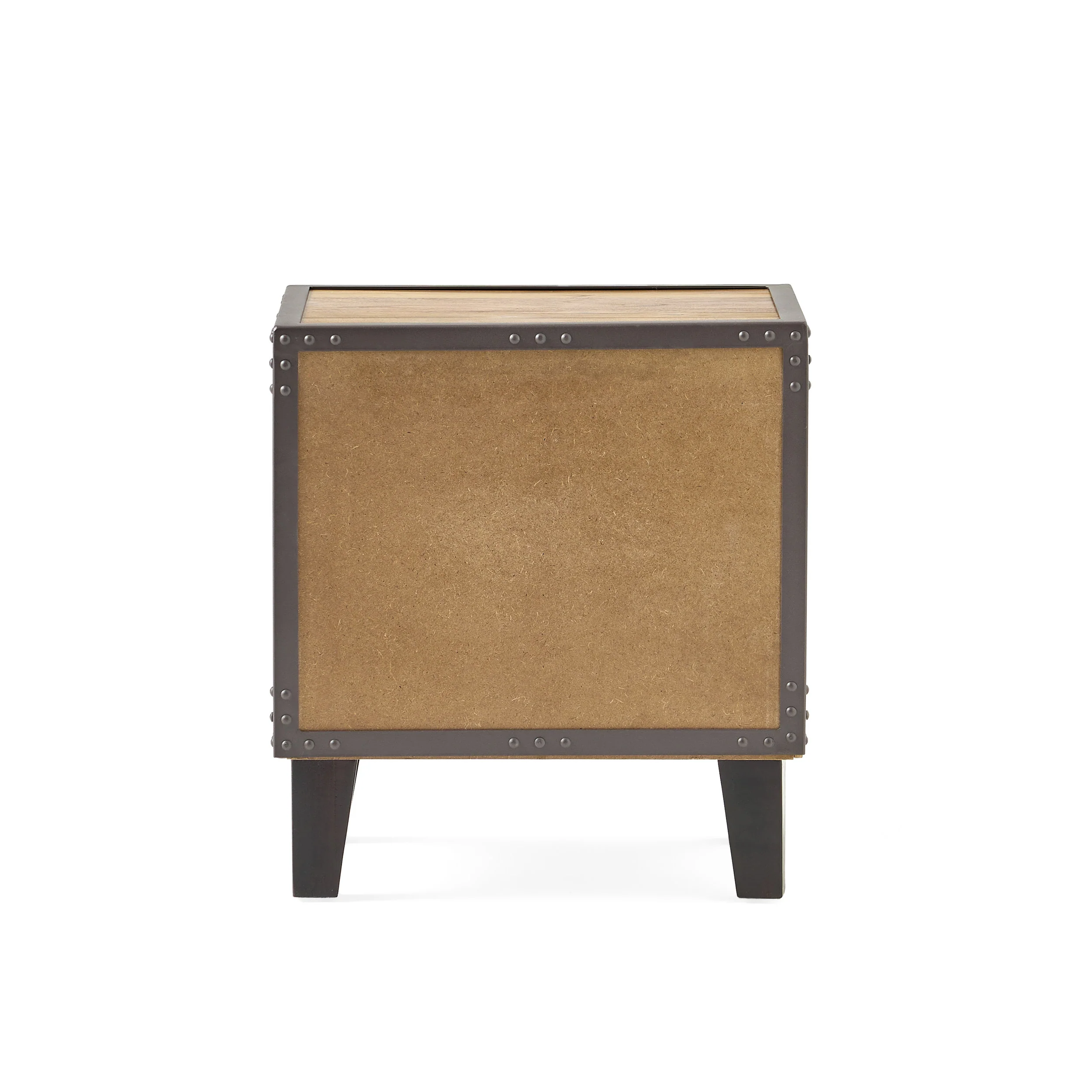 Glendora Industrial Solid Wood Single Drawer End Table Nightstand - furnishings