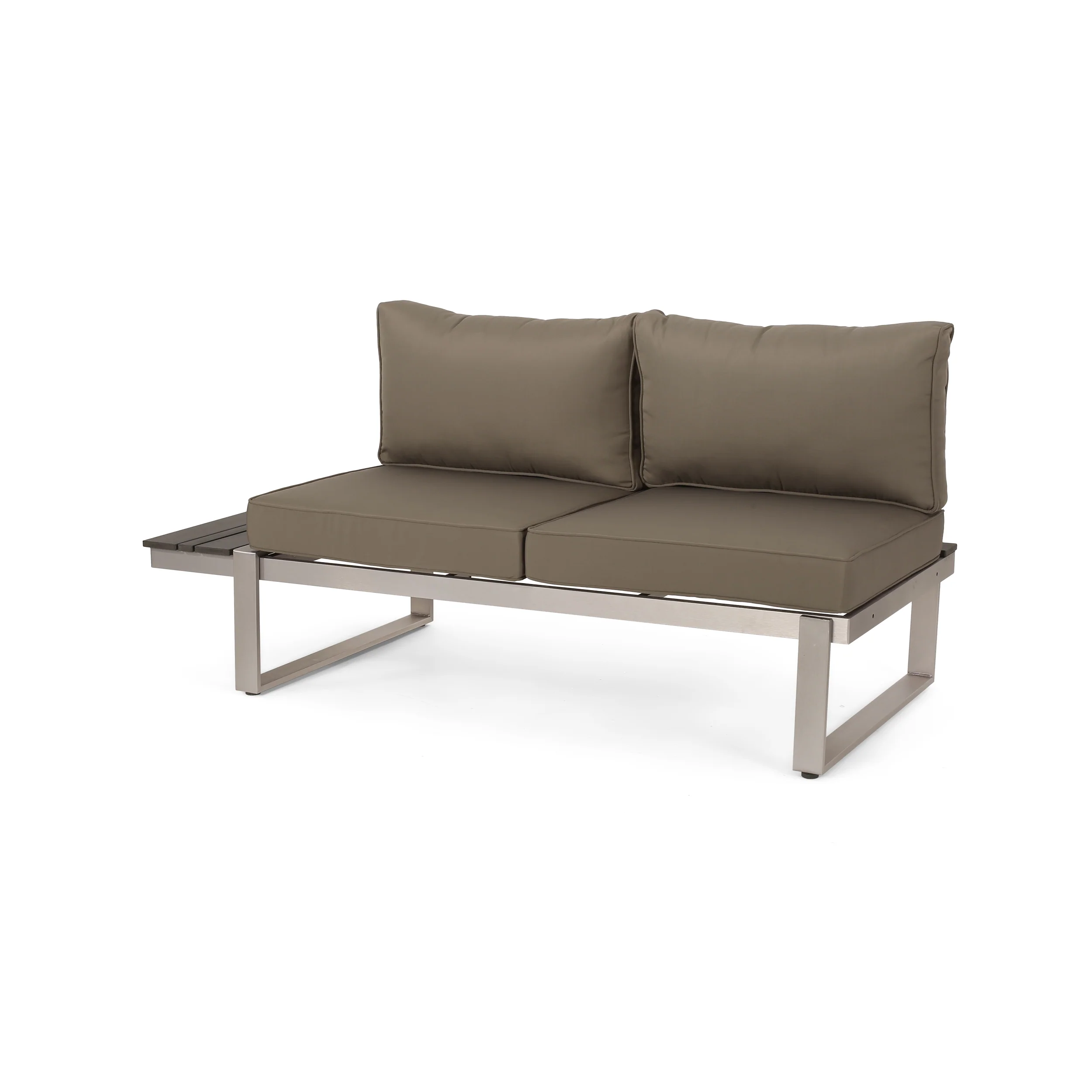 Johana Outdoor Aluminum V-Shaped 5 Seater Sofa Set with Cushions - furnishings