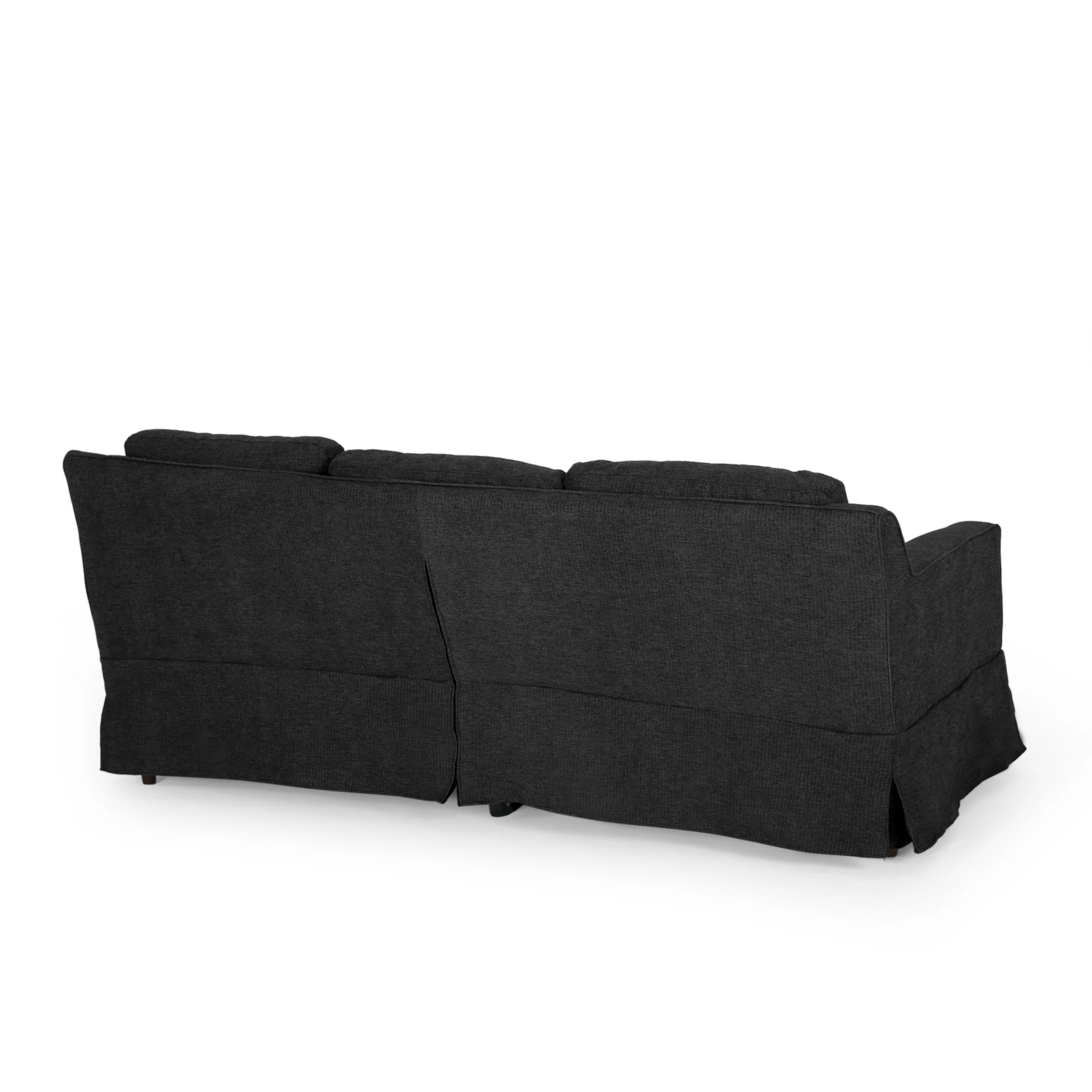 Bainville Contemporary Fabric 3 Seater Sofa with Skirt - furnishings
