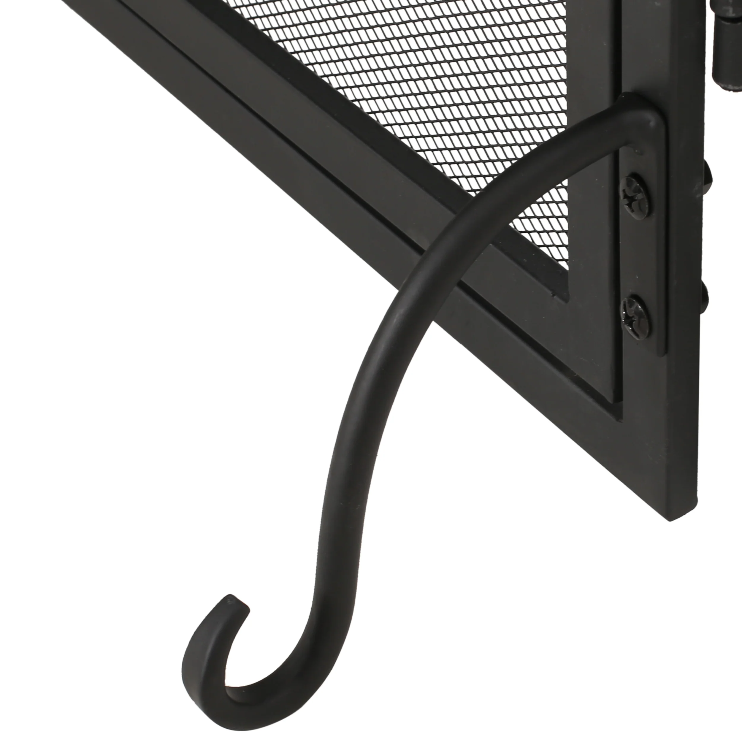 Rue Modern Iron Folding Fireplace Screen with Door and Tools - furnishings