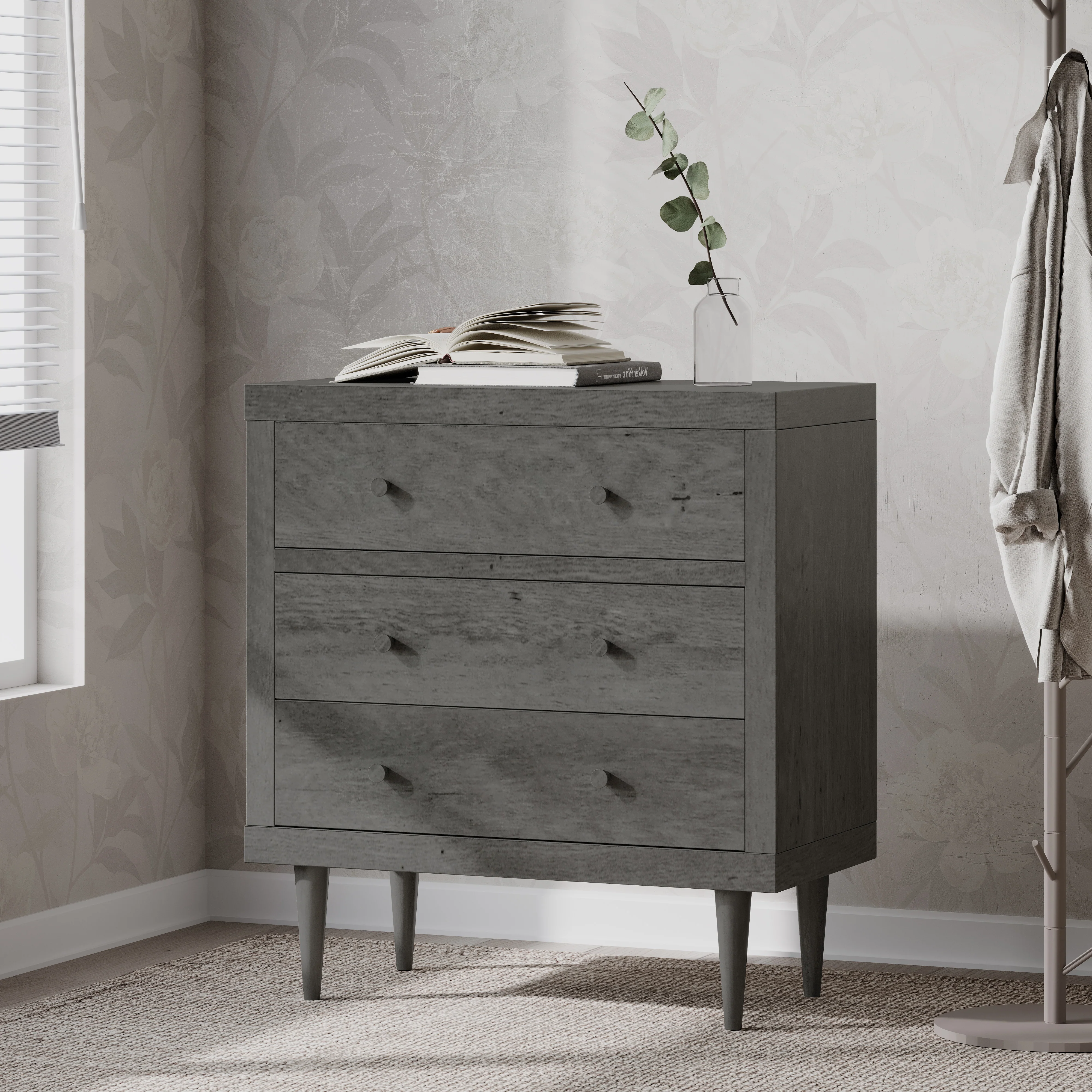 Farhart Mid Century Modern 3 Drawer Chest - furnishings