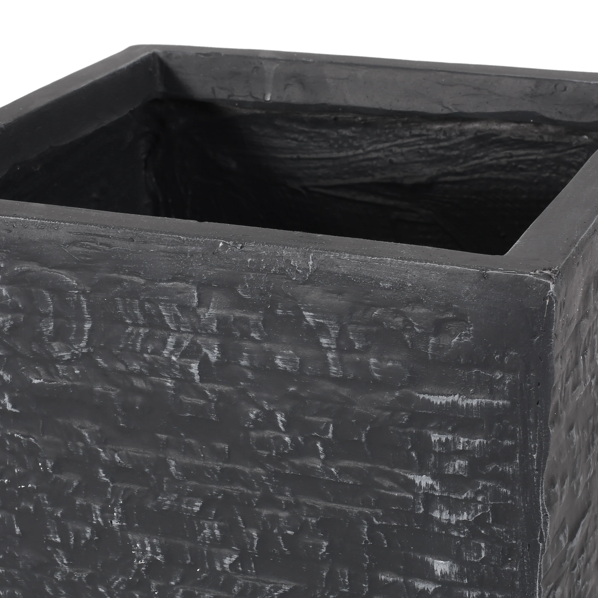 Leiman Outdoor Large and Small Cast Stone Planters, Set of 2, Gray - furnishings
