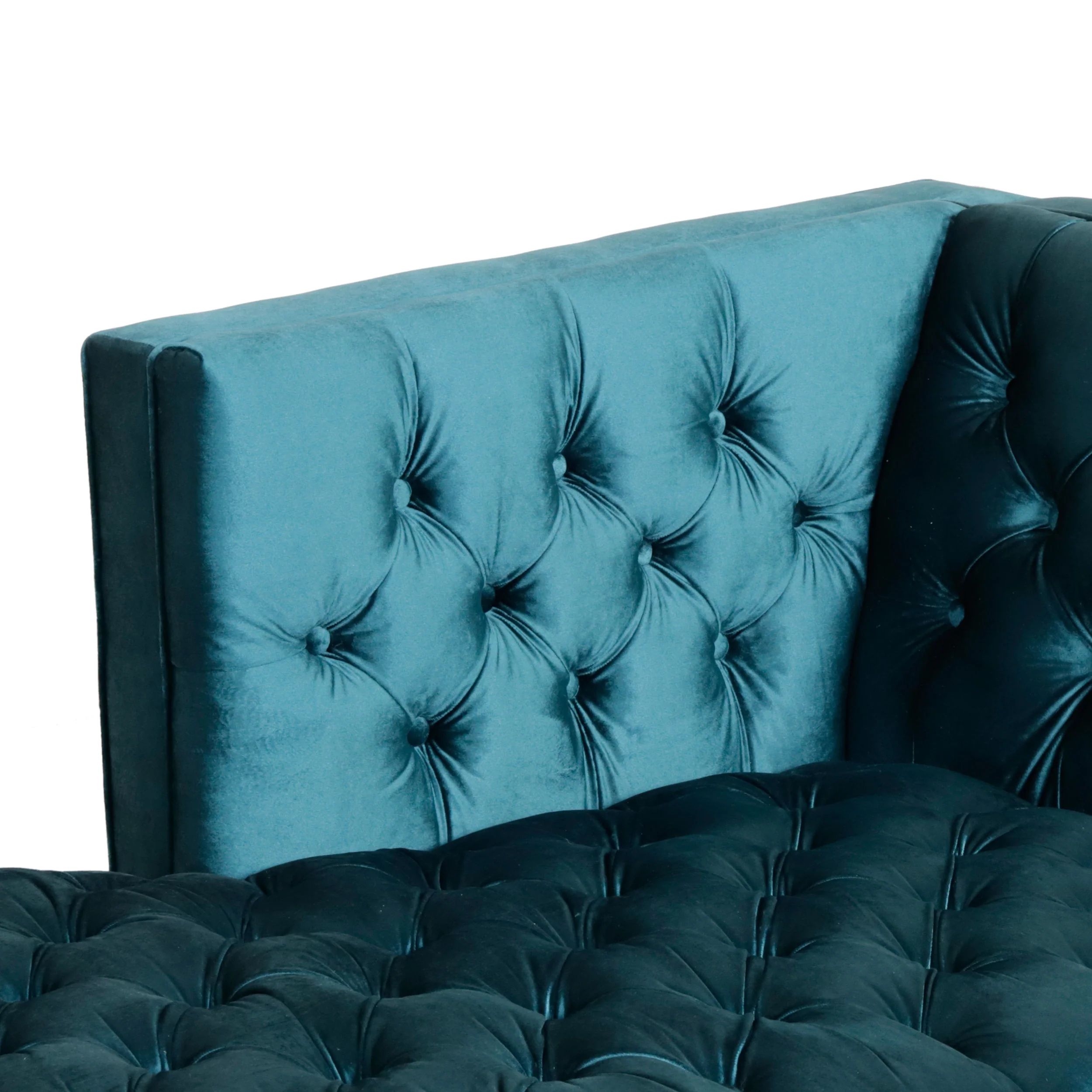 Camrose Contemporary Tufted Velvet Chaise Sectional - furnishings