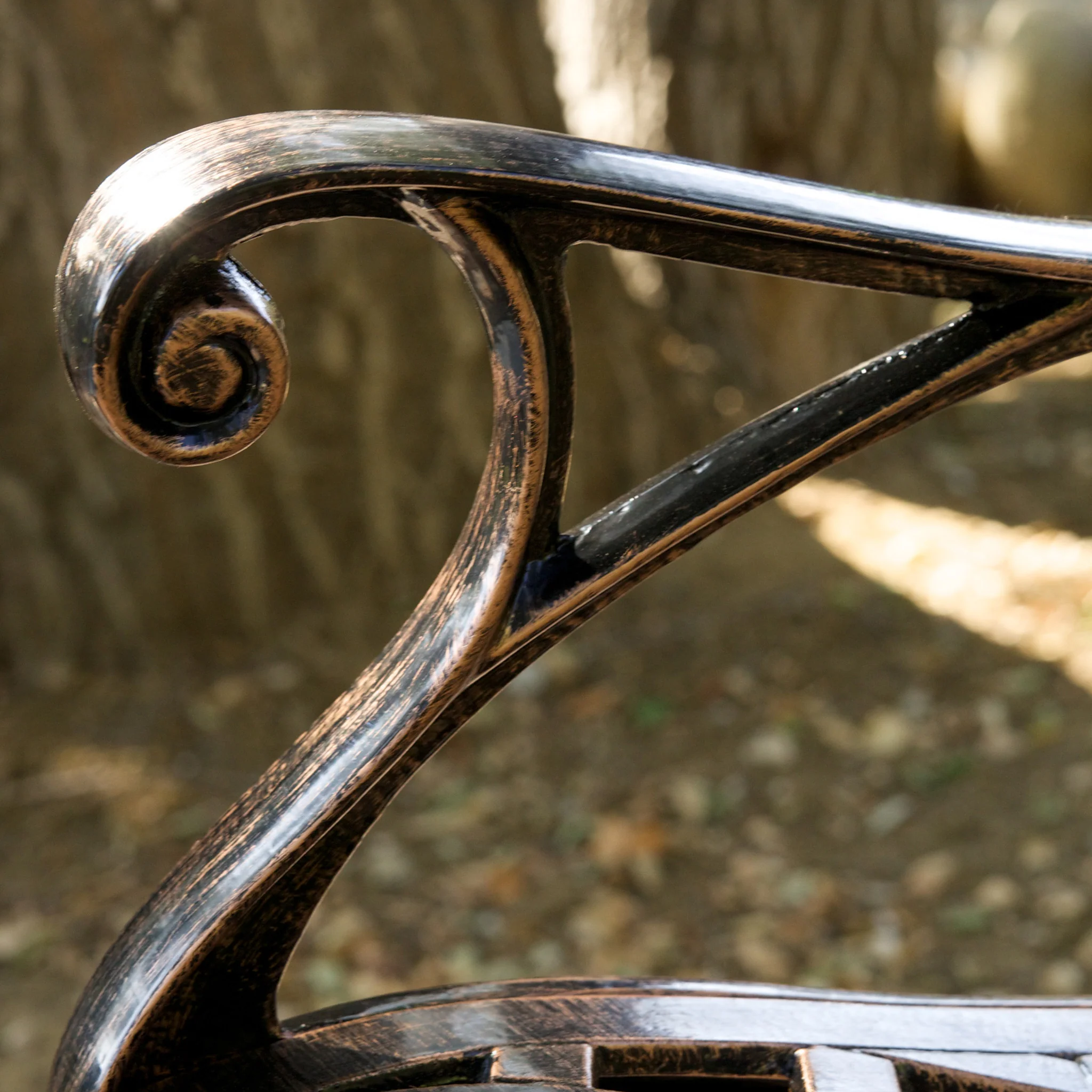 Casablanca Outdoor Copper Cast Aluminum Bench - furnishings