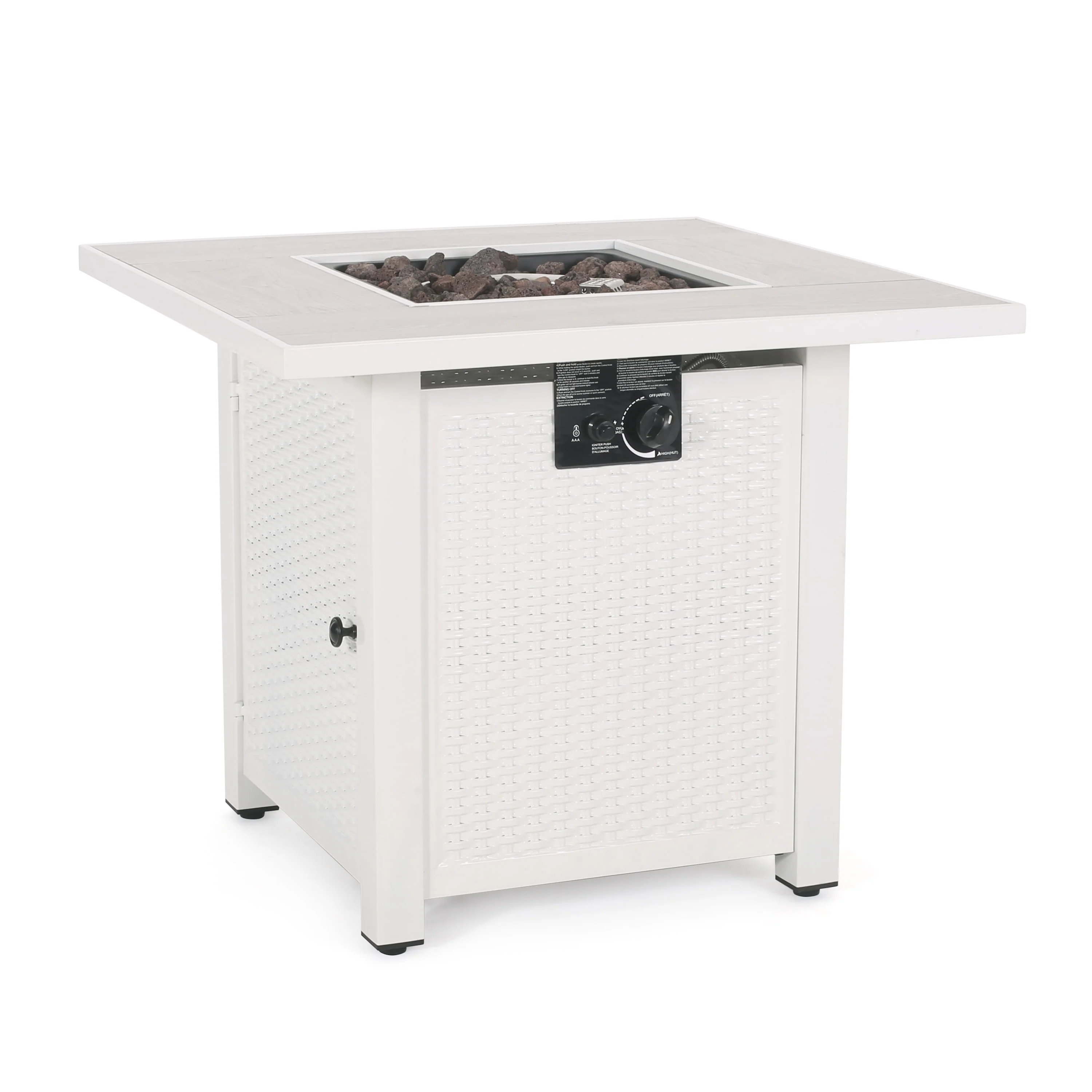 Larry Outdoor 40,000 BTU Iron Square Fire Pit - furnishings