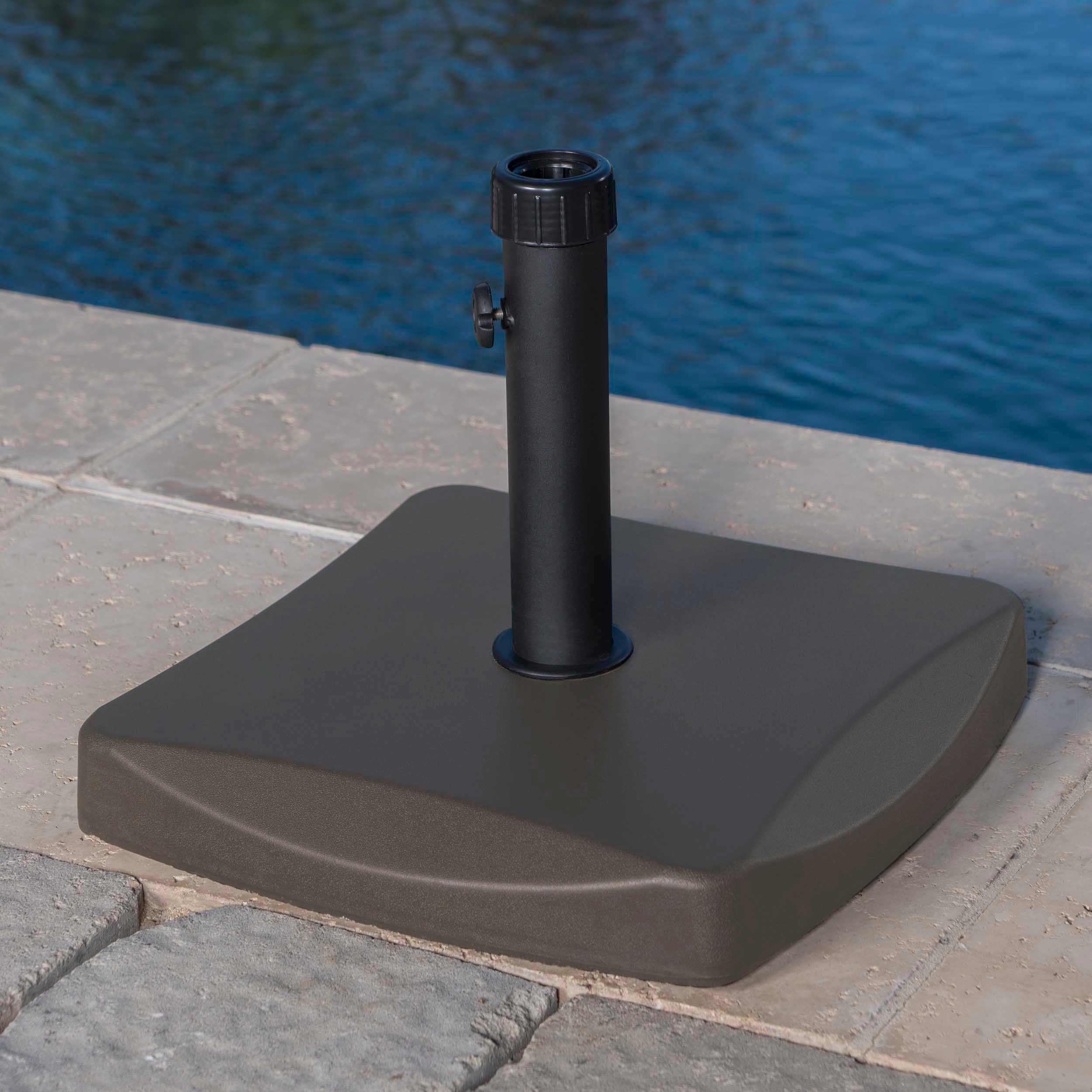 Bossier Square Brown Concrete Iron Umbrella Base - furnishings