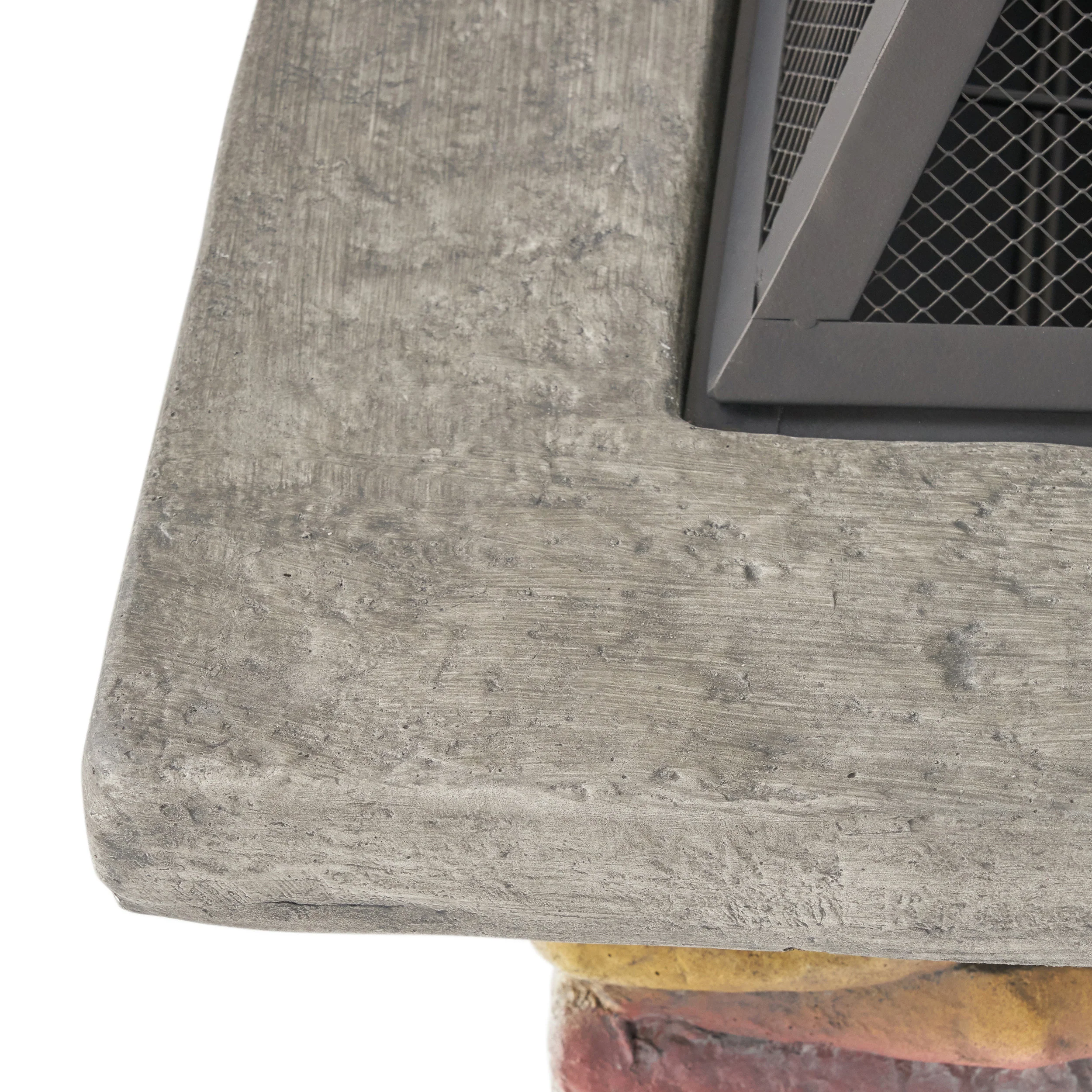 Tundra Square Natural Stone Finish Fire Pit - furnishings