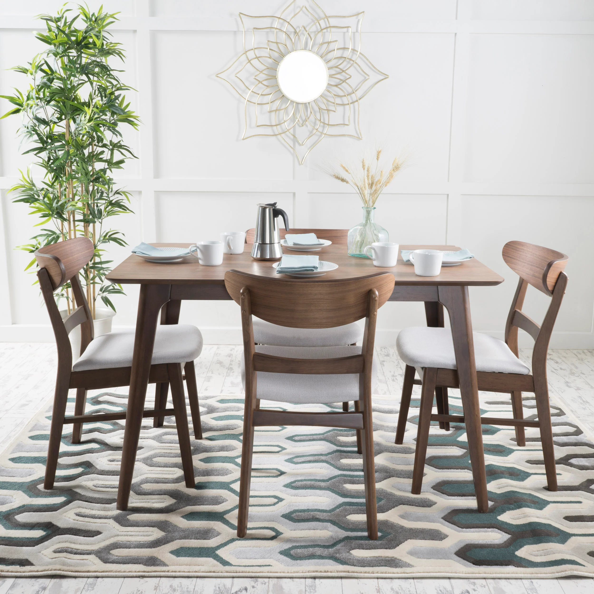 Colonial Mid-Century Modern 5 Piece Dining Set - furnishings