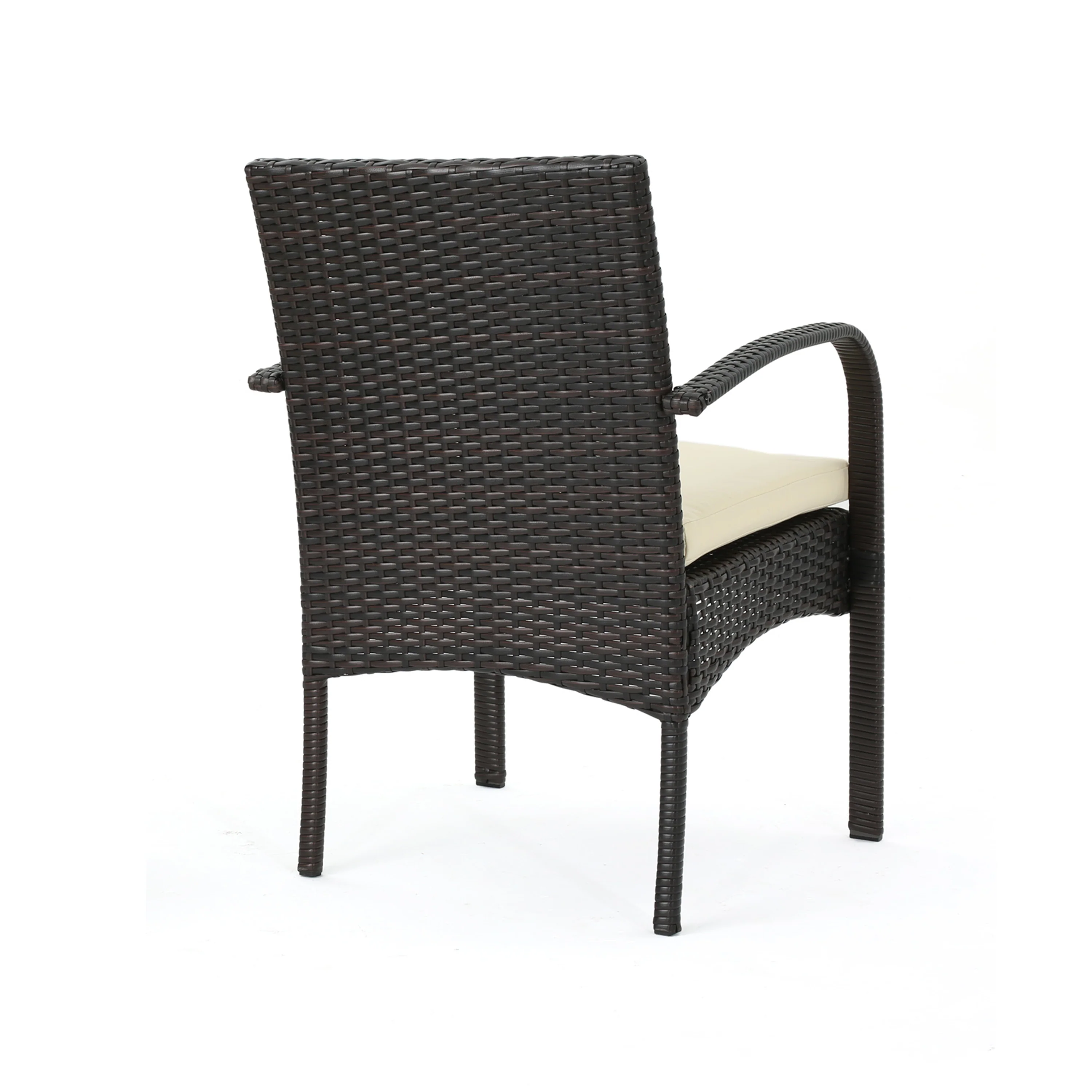 Brady Outdoor Industrial Wood and Wicker 5 Piece Square Dining Set, Teak and Multi Brown and Cr¨¨me - furnishings