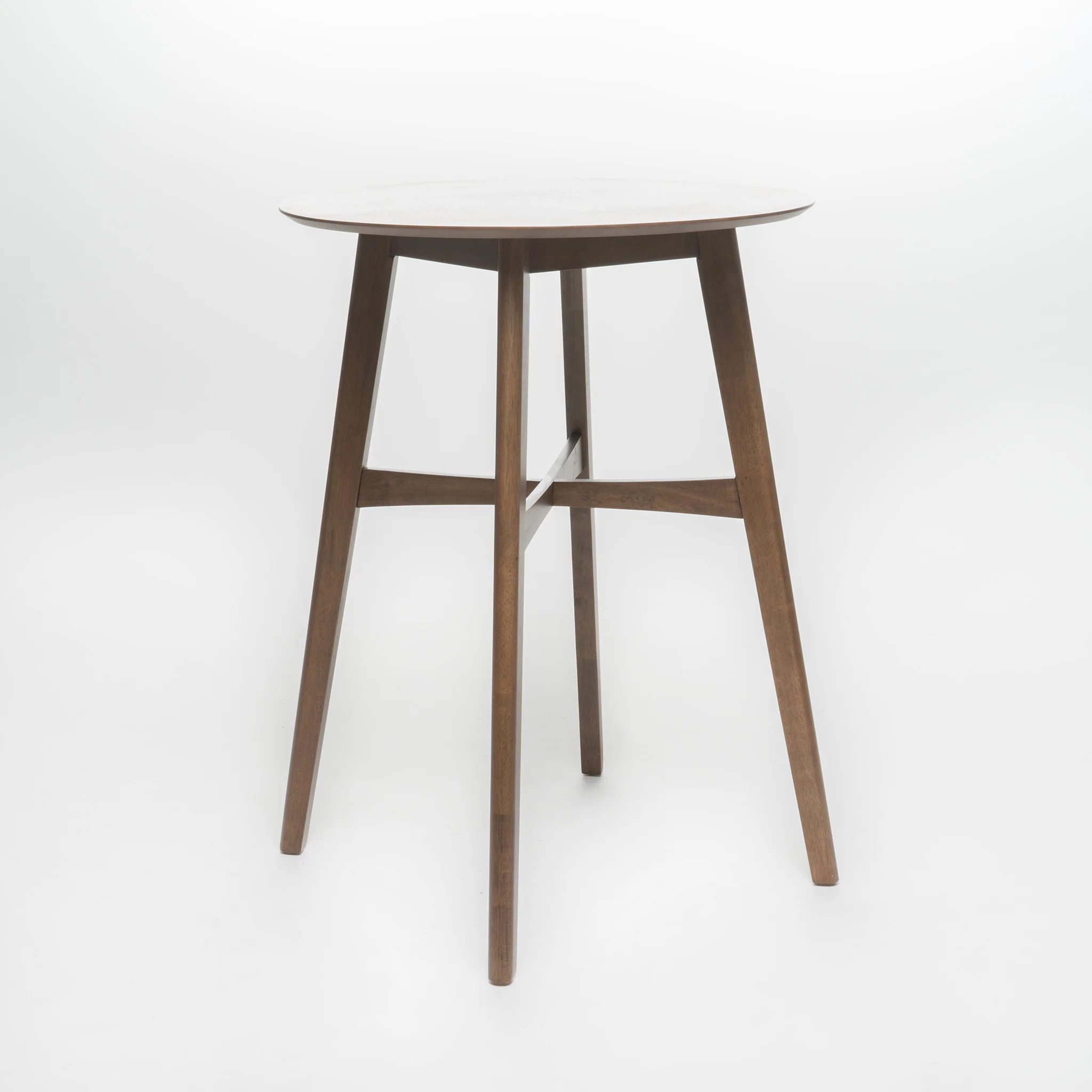 Simi Natural Walnut Finish Circular 5 Piece Bar Height Dining Set - furnishings
