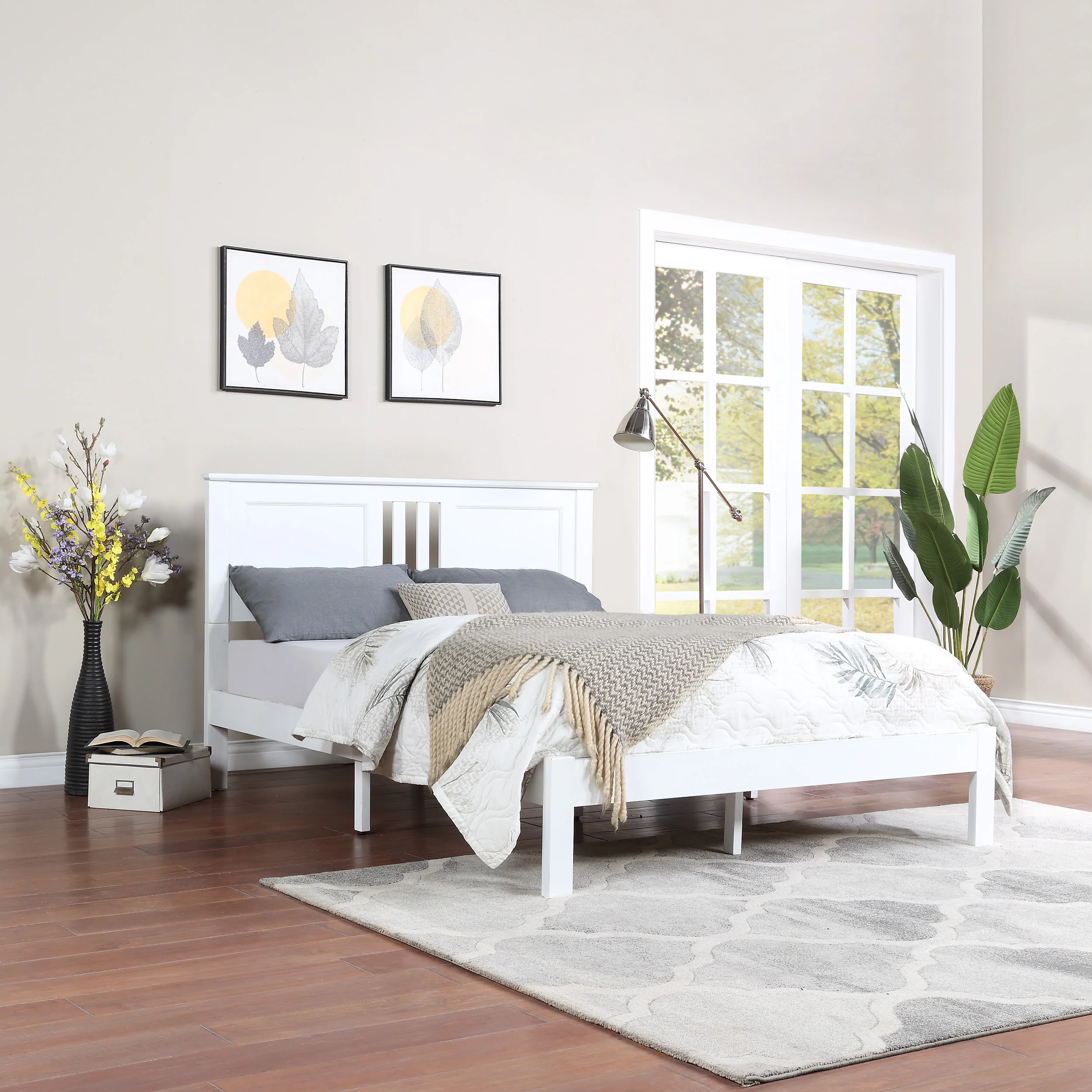 Kashtyn Modern Farmhouse Acacia Wood Queen Bed Platform - furnishings