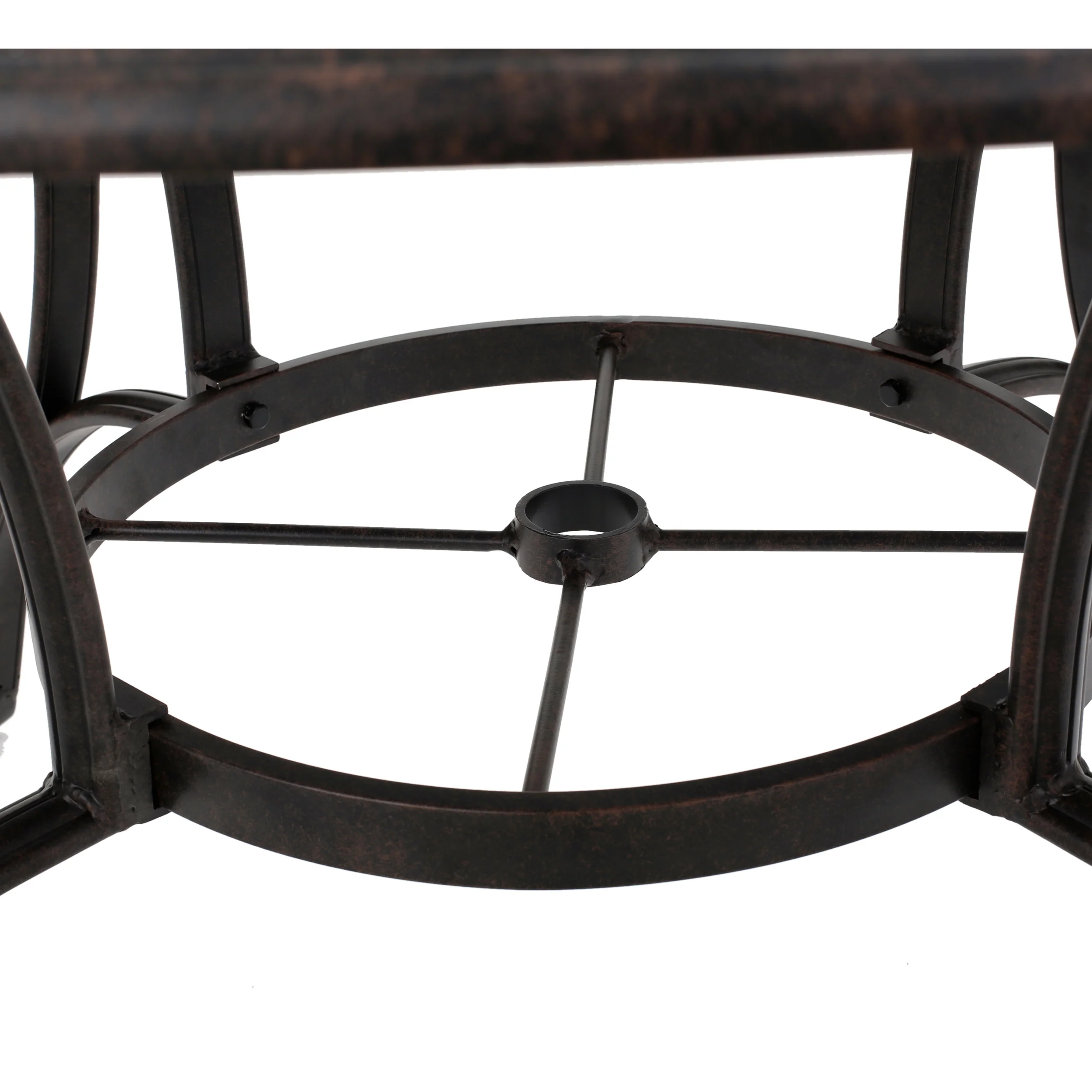 Calandra Outdoor 5 Piece Bronze Cast Aluminum Circular Dining Set - furnishings