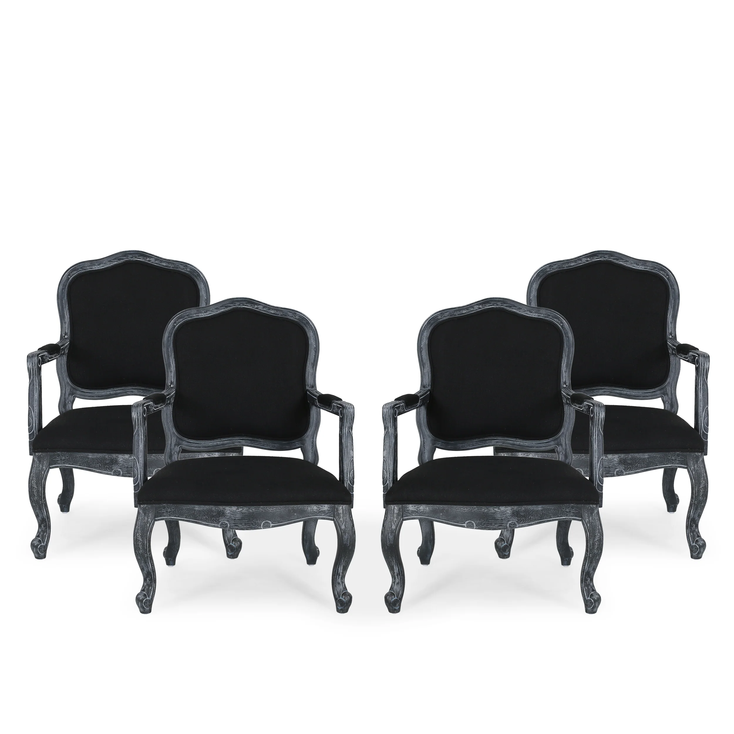 Stene French Country Wood Upholstered Dining Armchair - furnishings