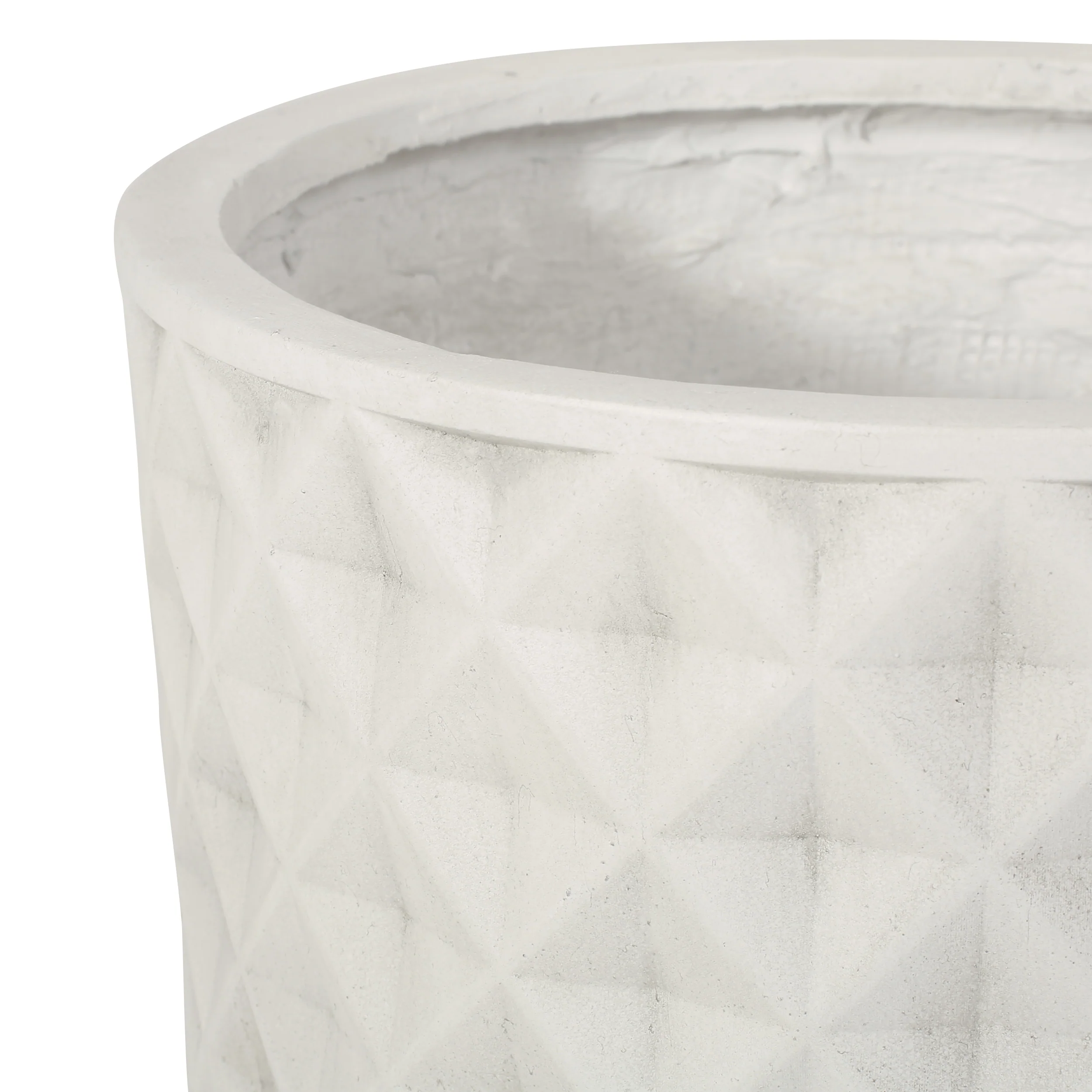 Wilbert Outdoor Small and Medium Cast Stone Planter Set, Antique White - furnishings