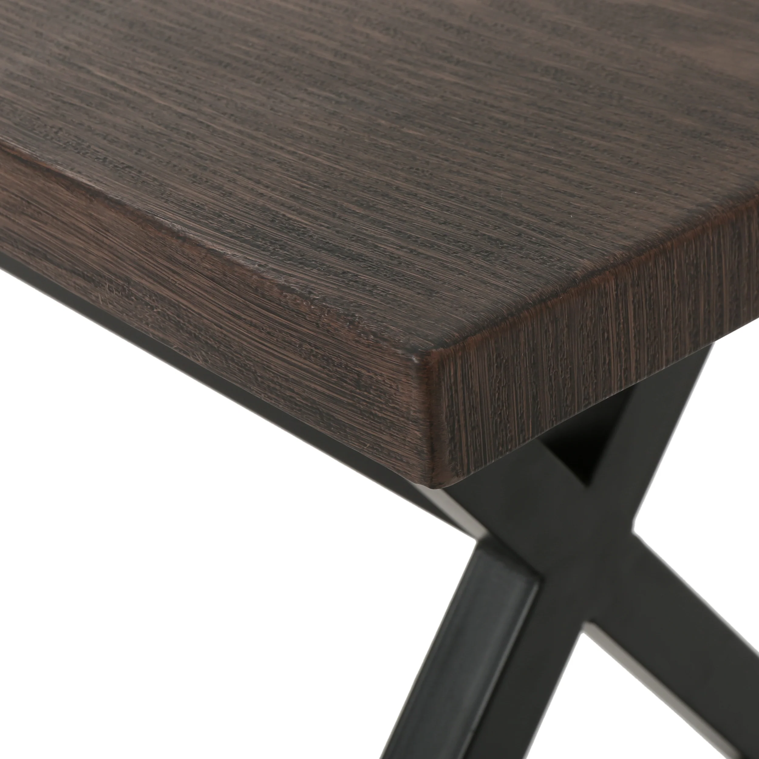 Rosarito Outdoor Aluminum Dining Bench with Black Steel Frame - furnishings