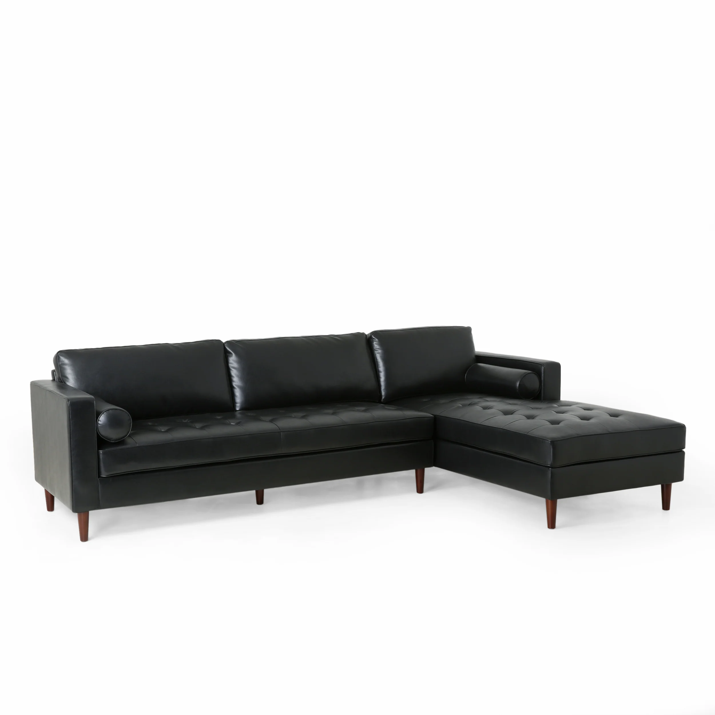 Lockbourne Contemporary Tufted Upholstered Chaise Sectional - furnishings