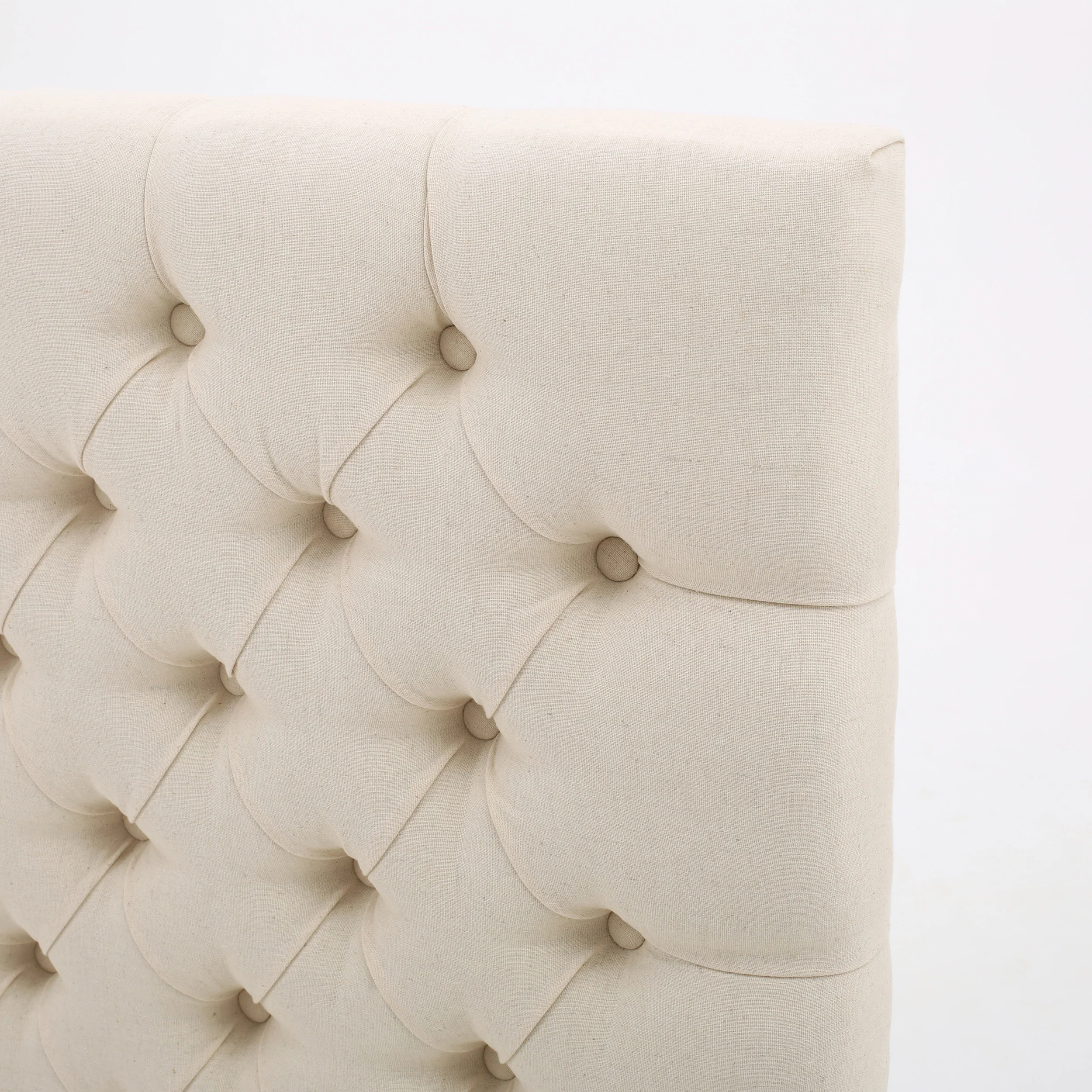 Brunet Contemporary Button Tufted Fabric Queen/Full Headboard - furnishings