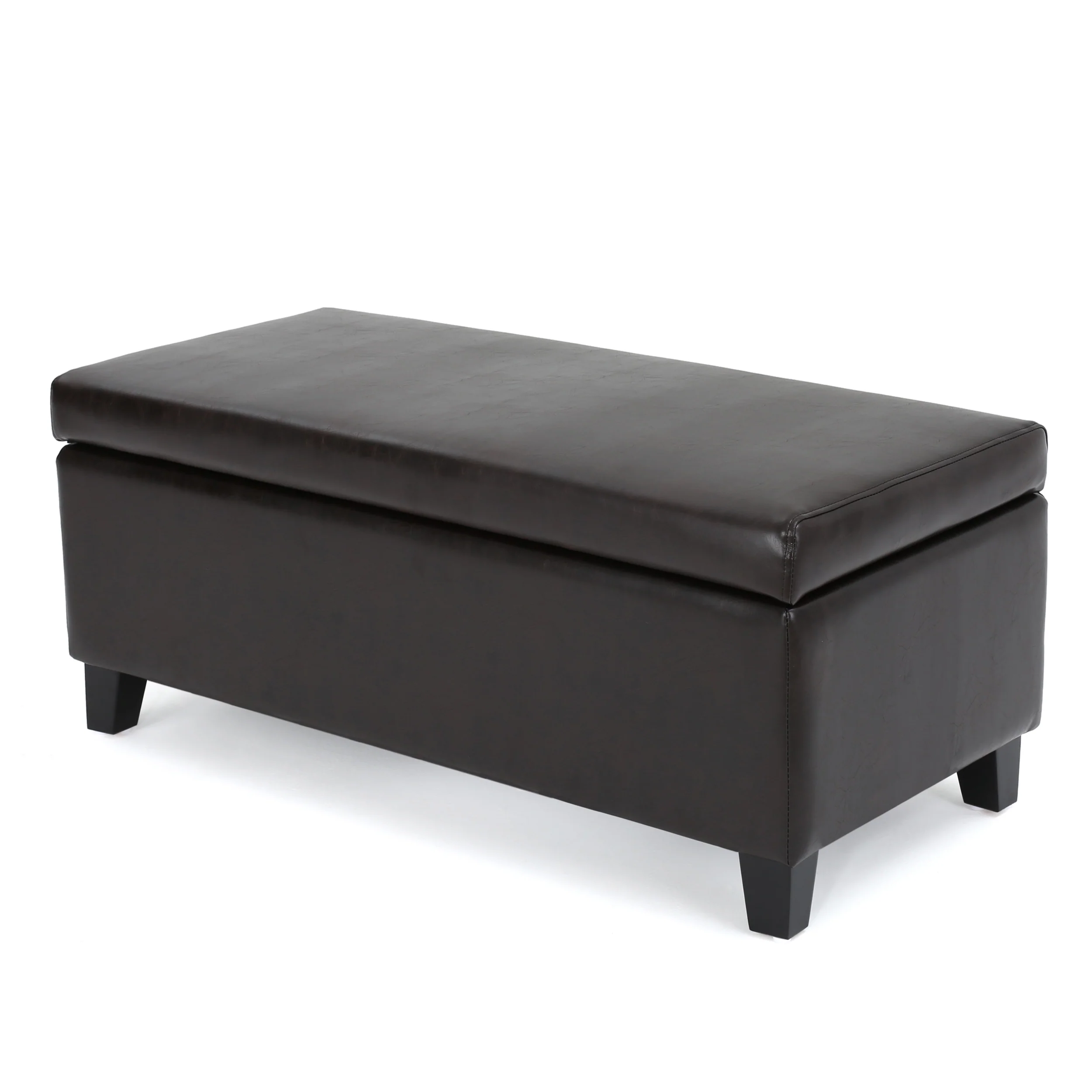 Brianna Rectangle Leather Storage Ottoman Bench - furnishings