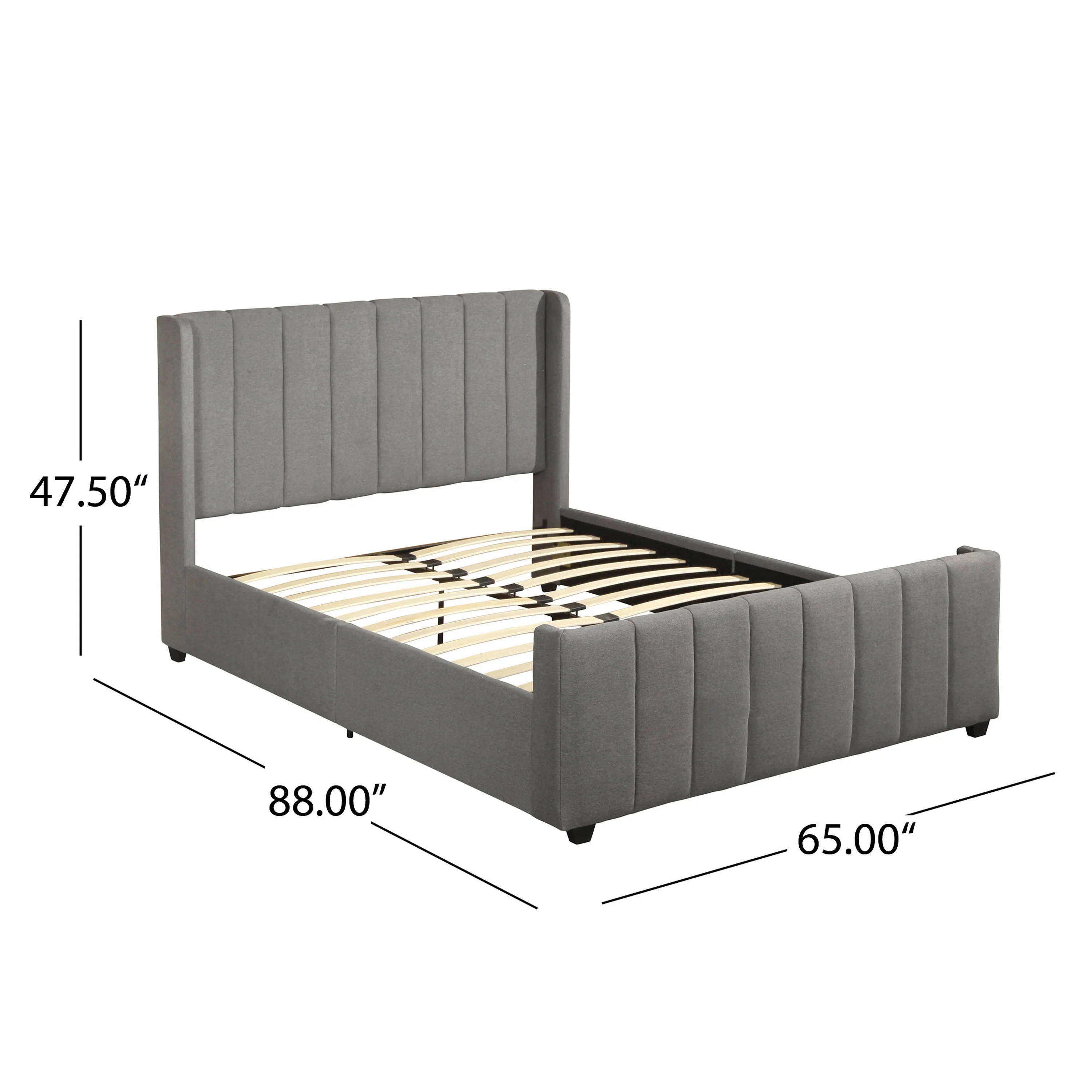 Riley Fully Upholstered Queen Size Bed Frame - furnishings