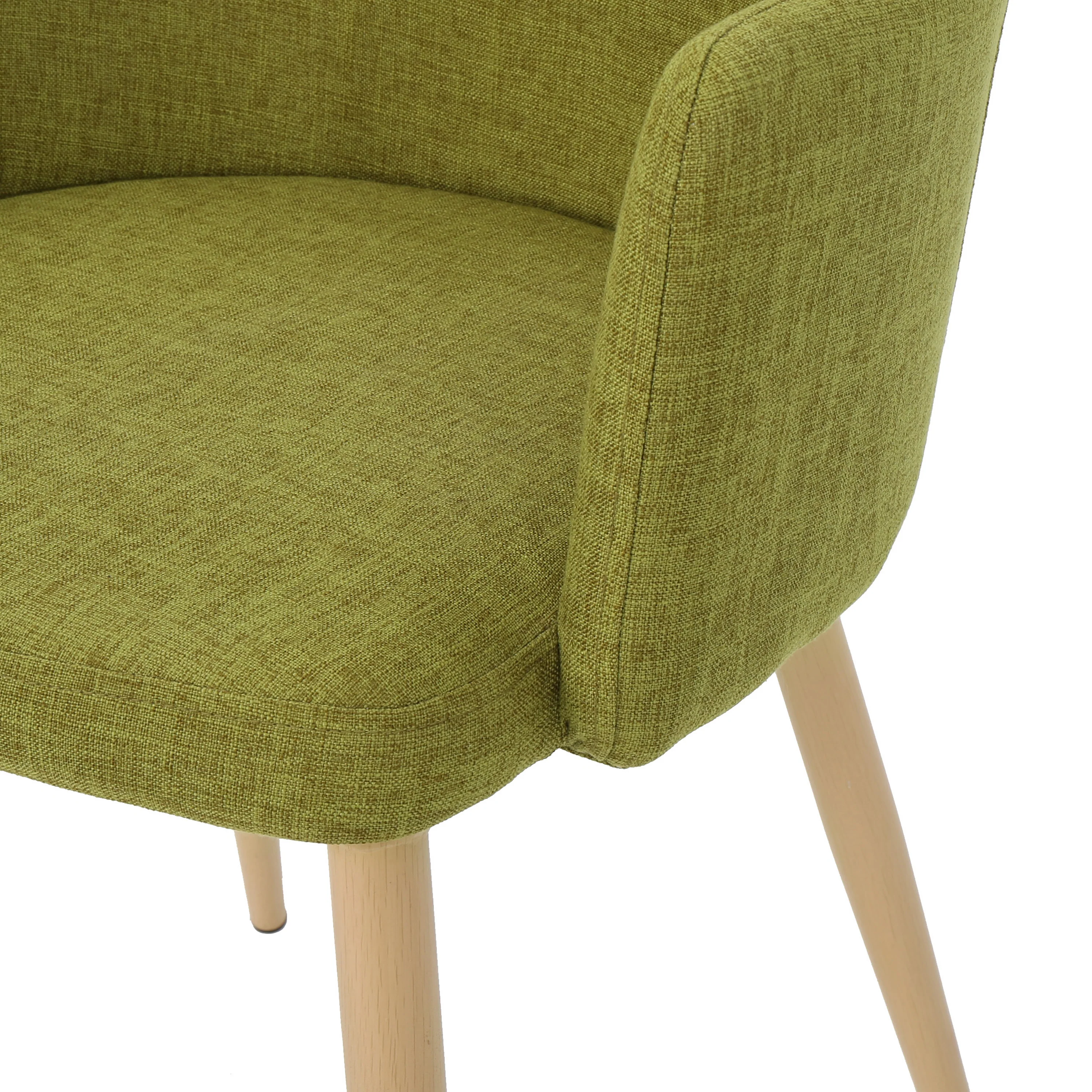 Serra Mid Century Fabric Dining Chair with Wood Finished Metal Legs (Set of 2) - furnishings