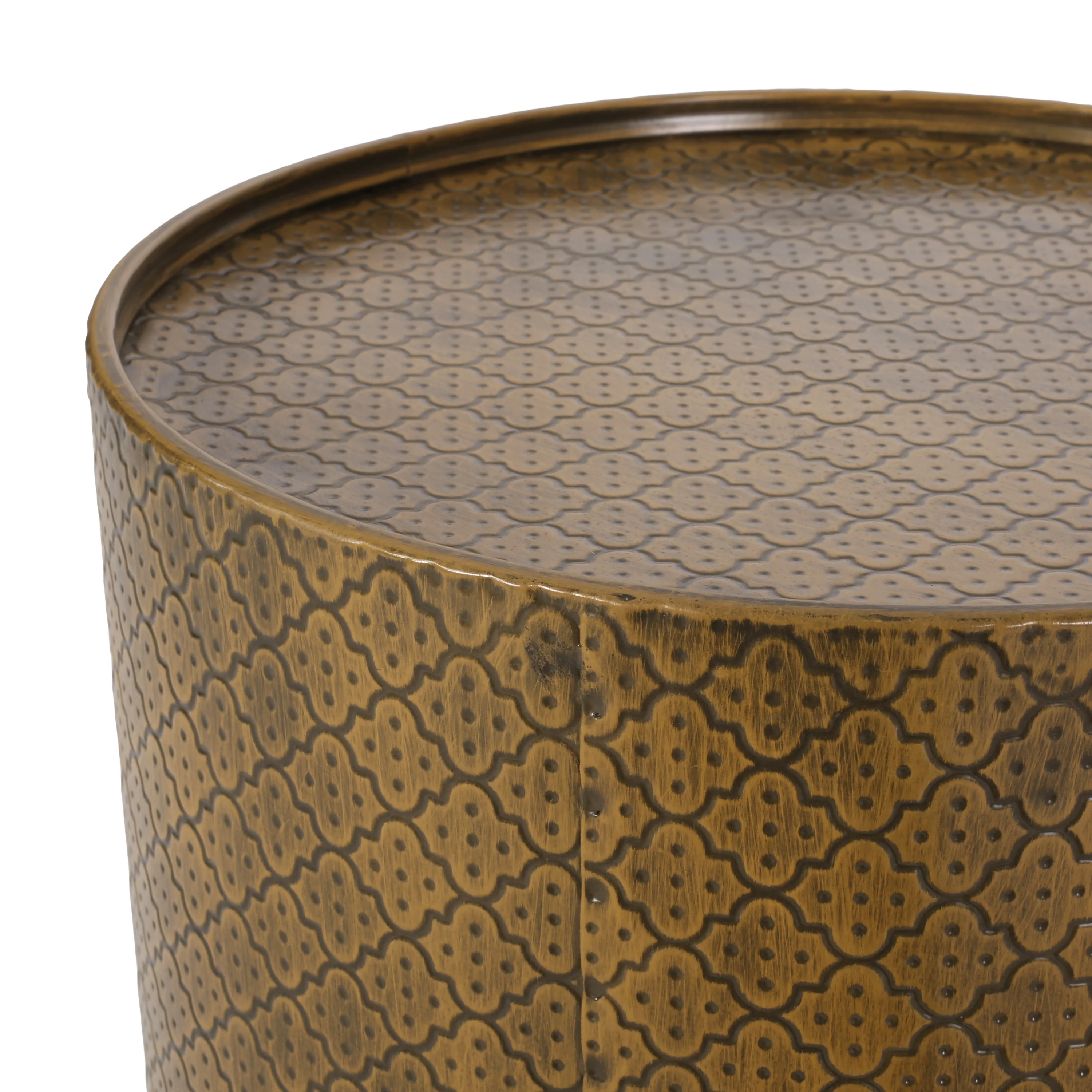 Cossitt Modern Iron Quatrefoil Side Table - furnishings
