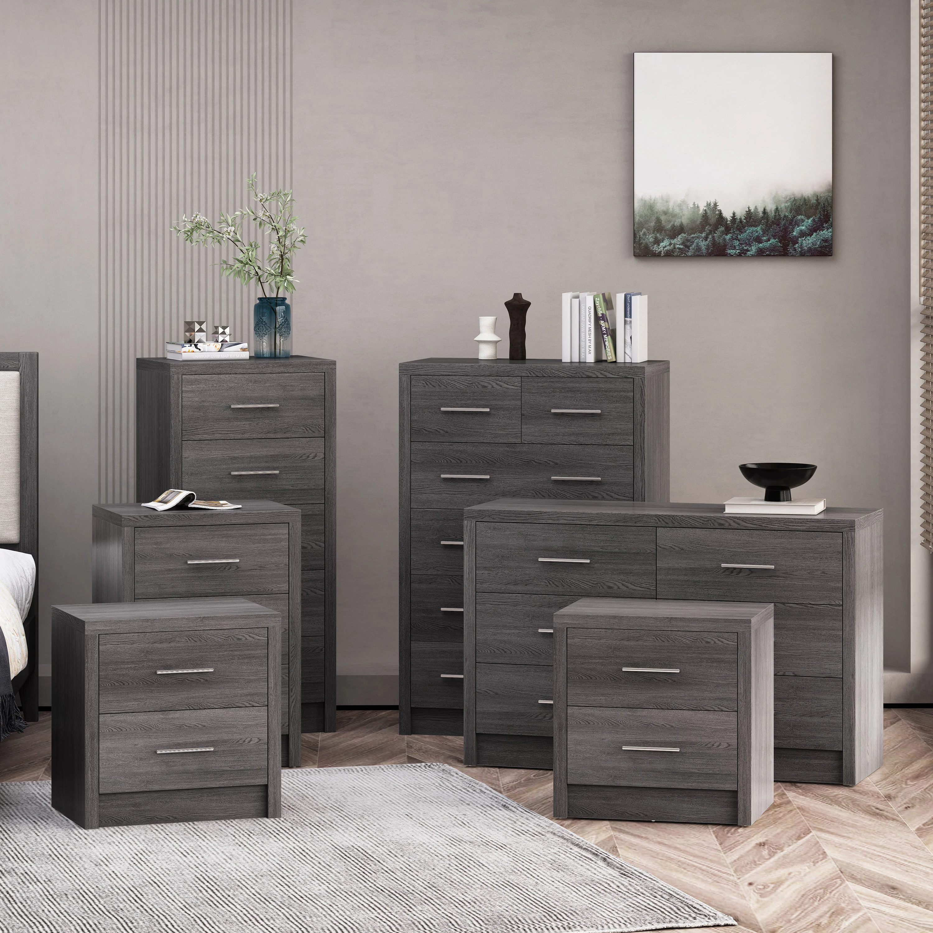 Marlette Modern 6 Piece Bedroom Set - furnishings