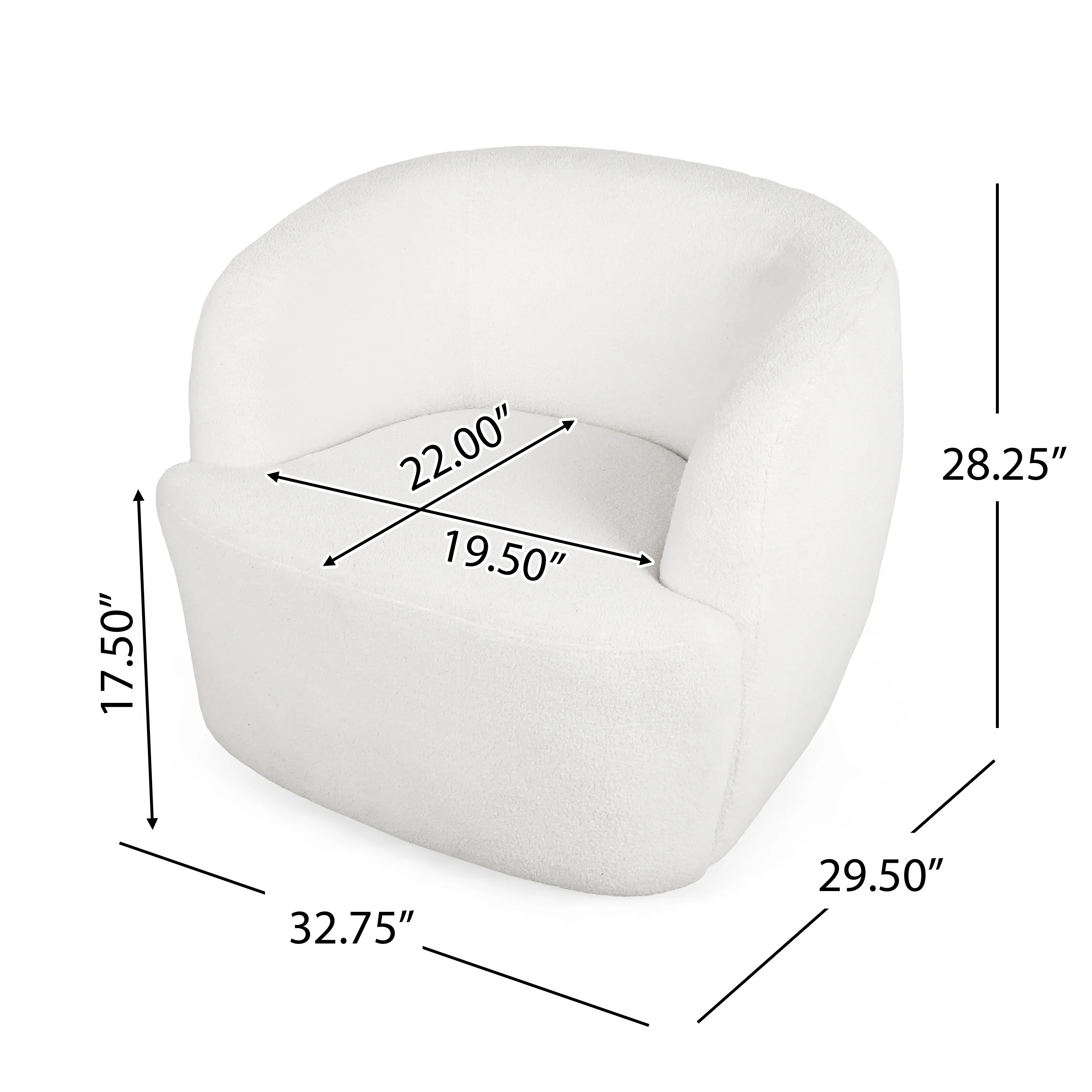 Sydmor Contemporary Boucle Upholstered Swivel Club Chair - furnishings