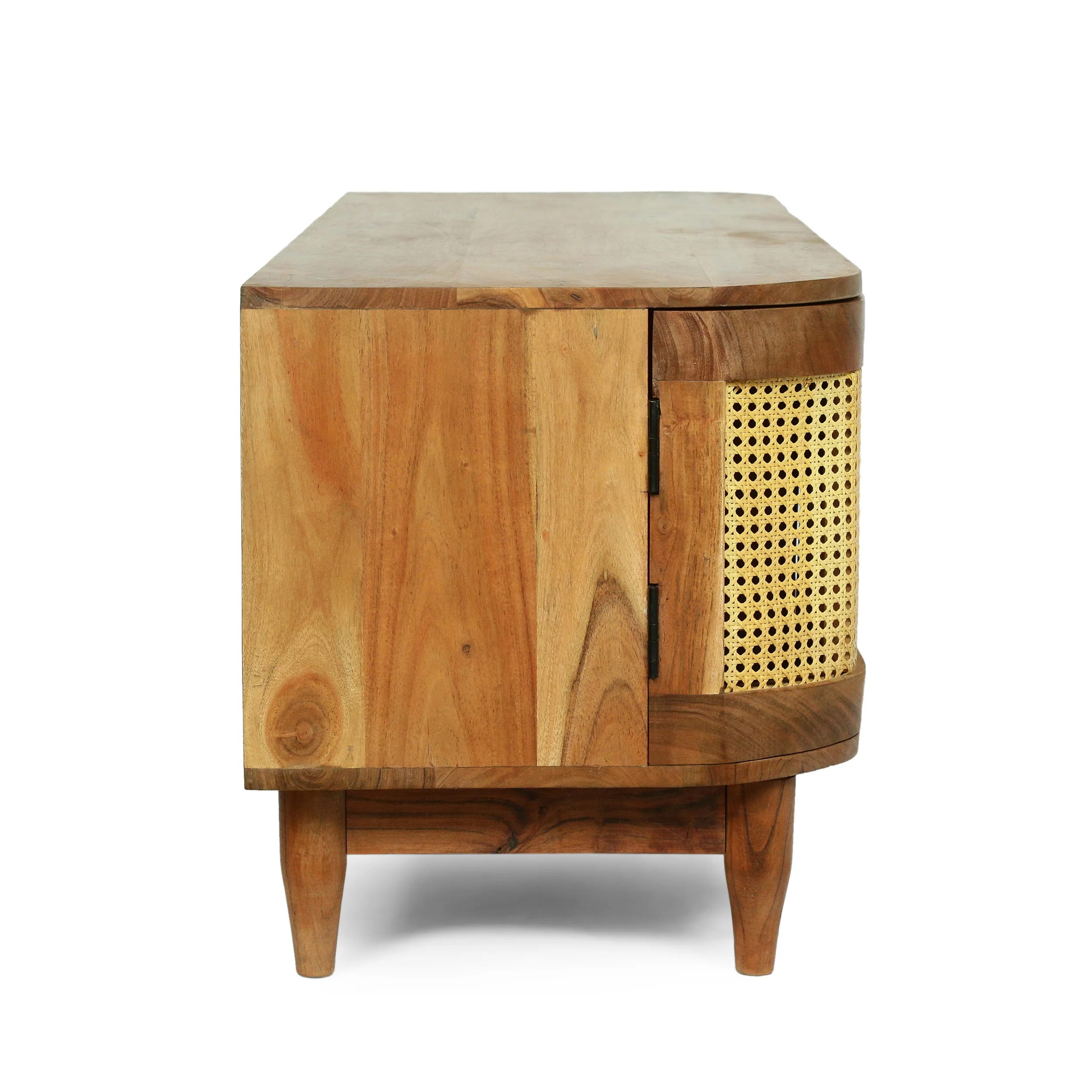 Paquette Boho Handmade Acacia Wood TV Stand with Storage, Natural - furnishings