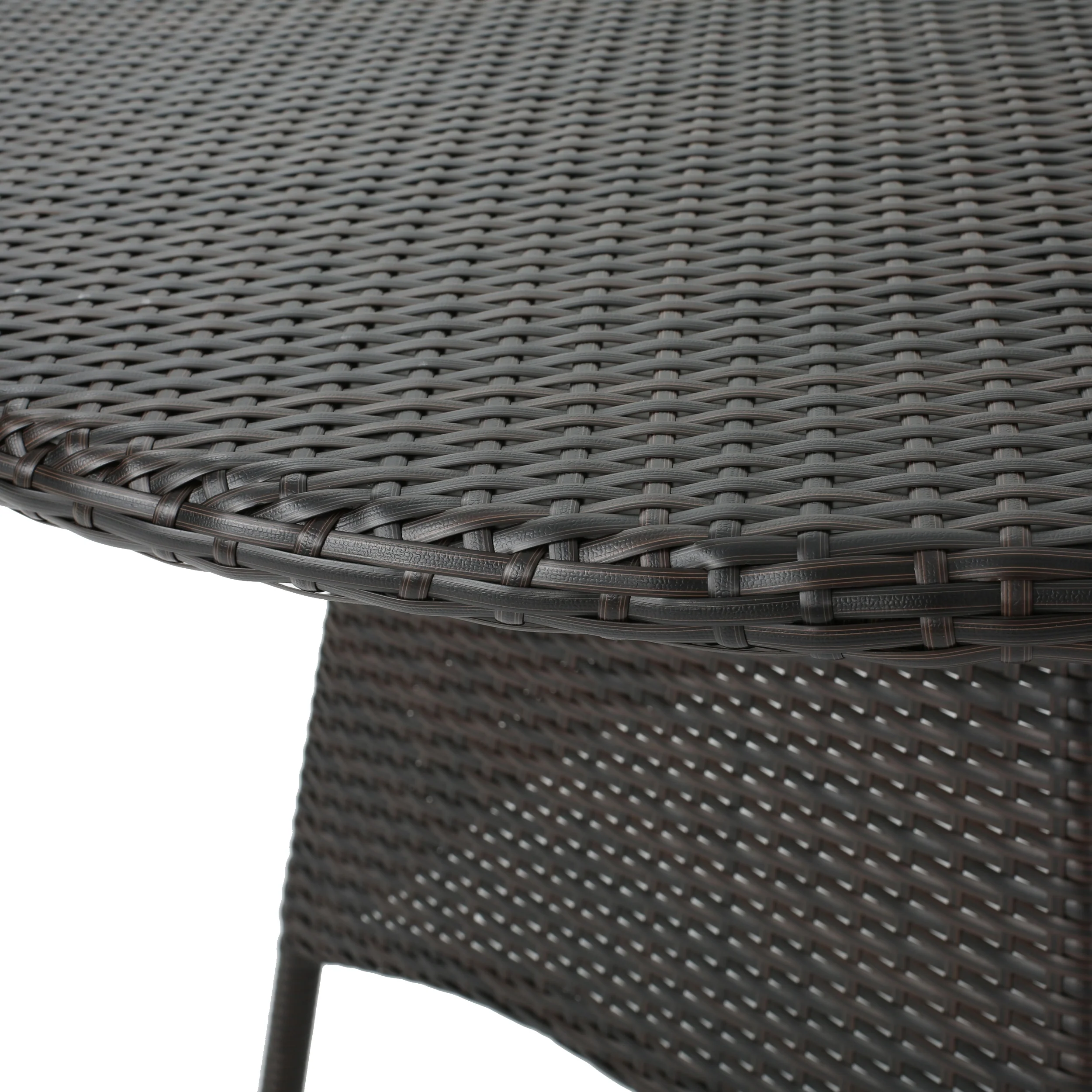Isco Outdoor 5 Piece Multi-brown Wicker Circular Dining Set - furnishings