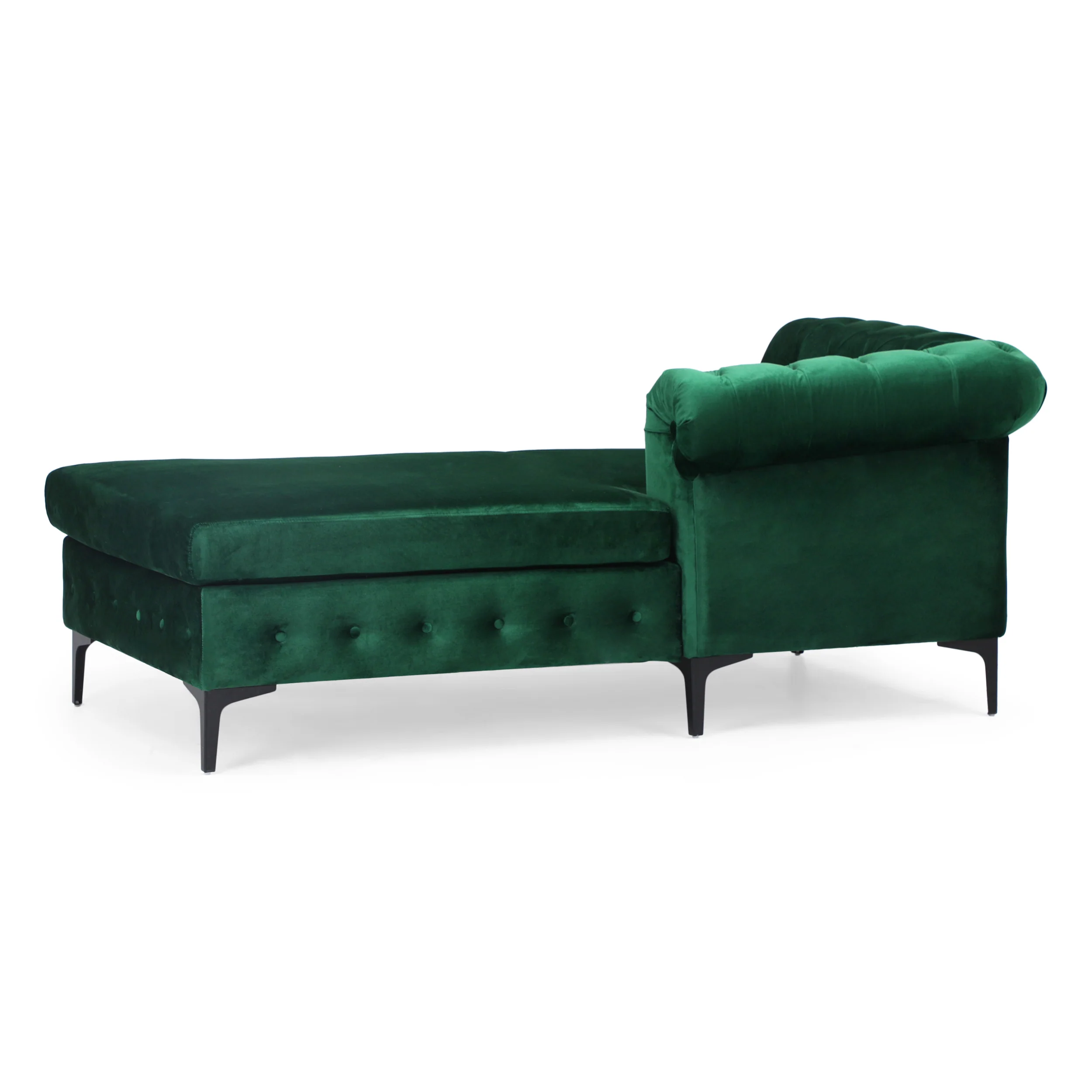 Juelz Contemporary Velvet 3 Seater Sectional Sofa with Chaise Lounge - furnishings