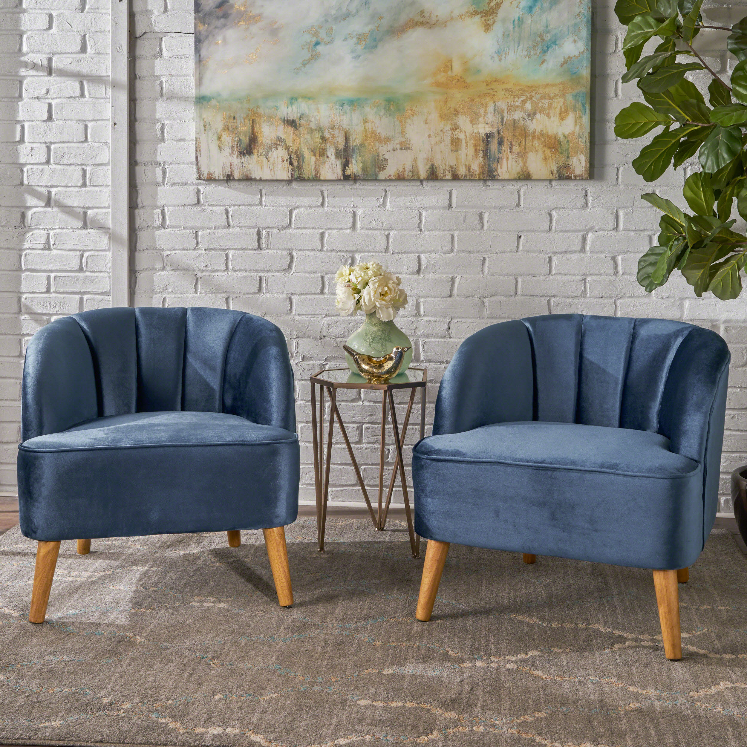 Scarlett Modern Velvet Accent Chair (Set of 2) - furnishings