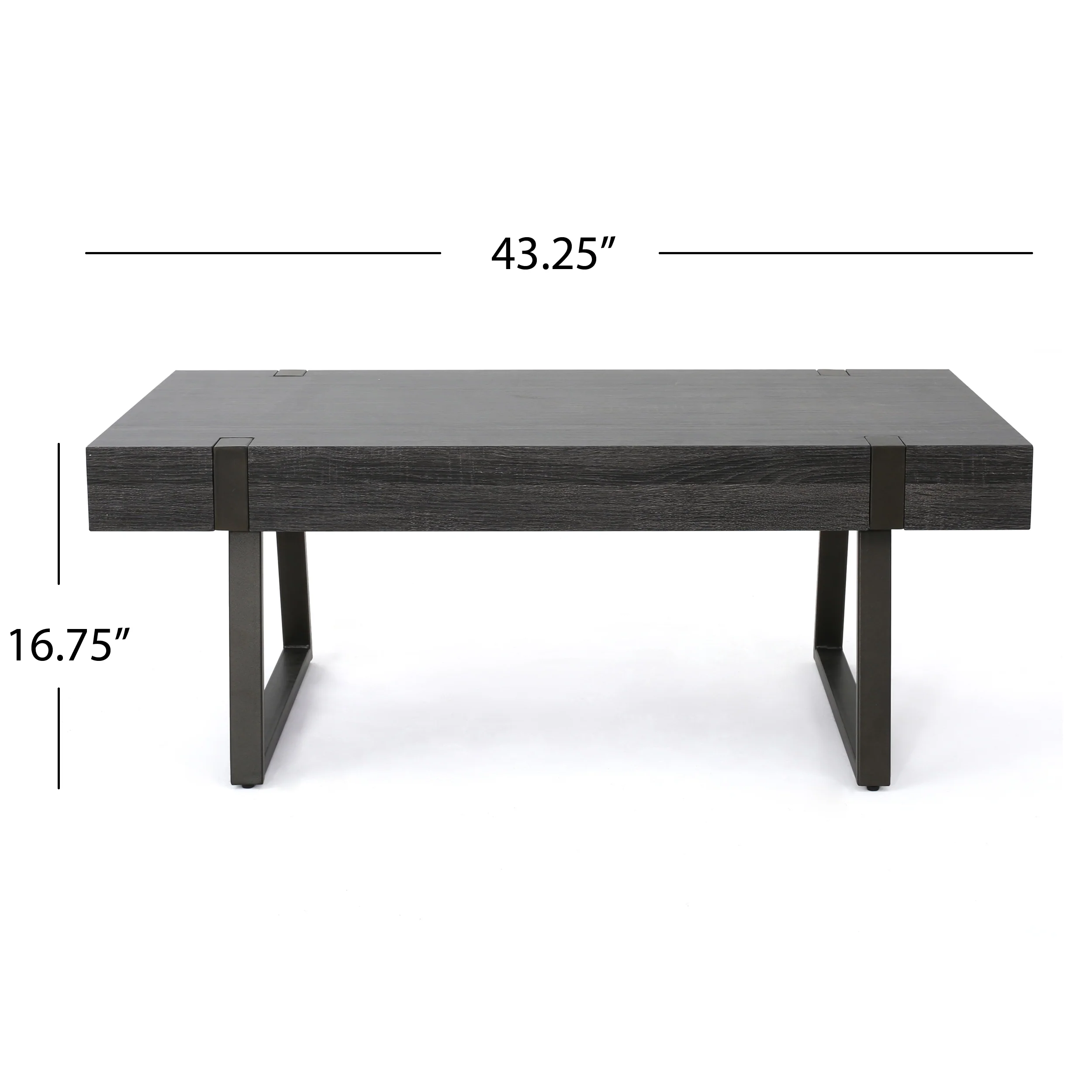 Genwa Black Oak Wood Coffee Table - furnishings