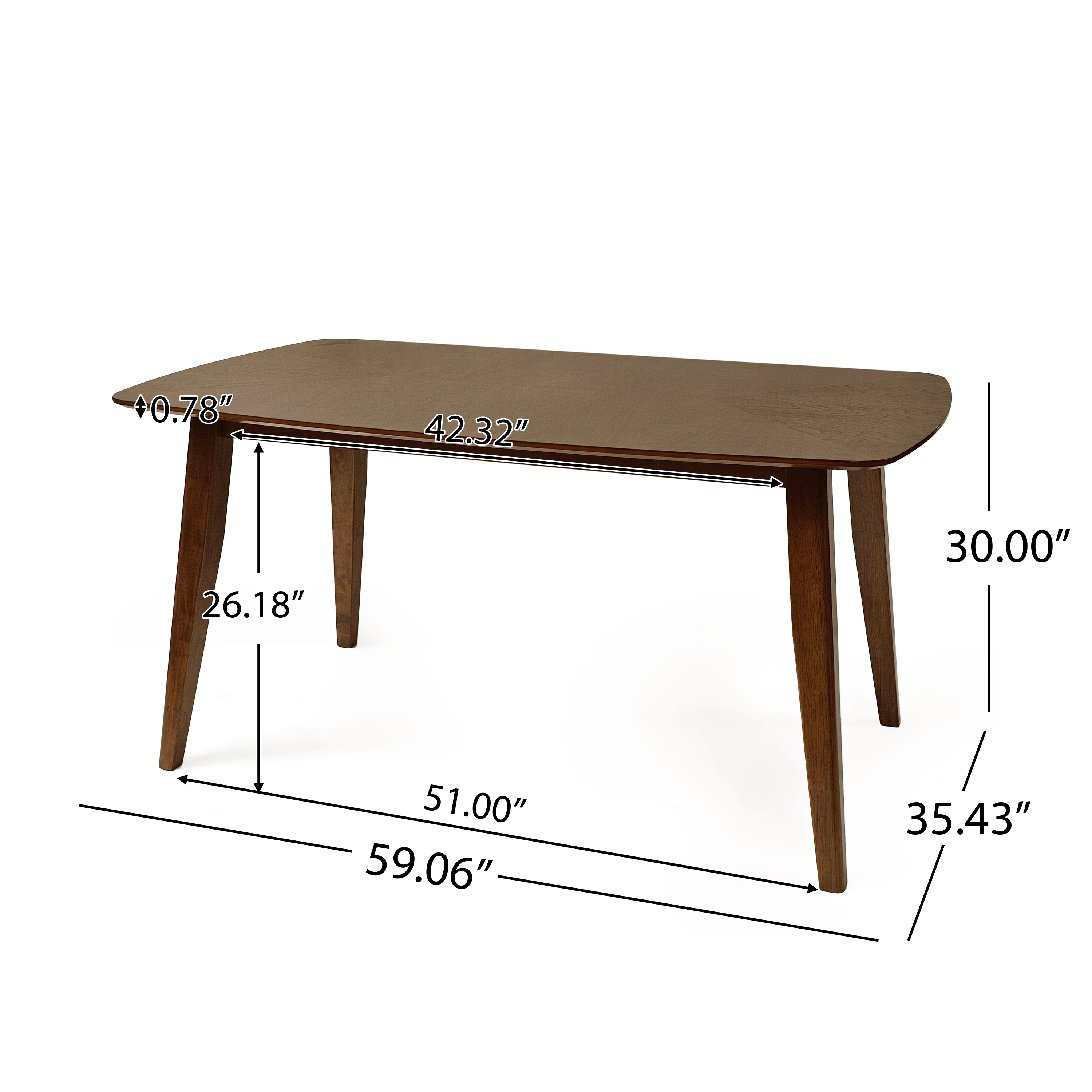 Howard Rubber Wood Dining Table - furnishings