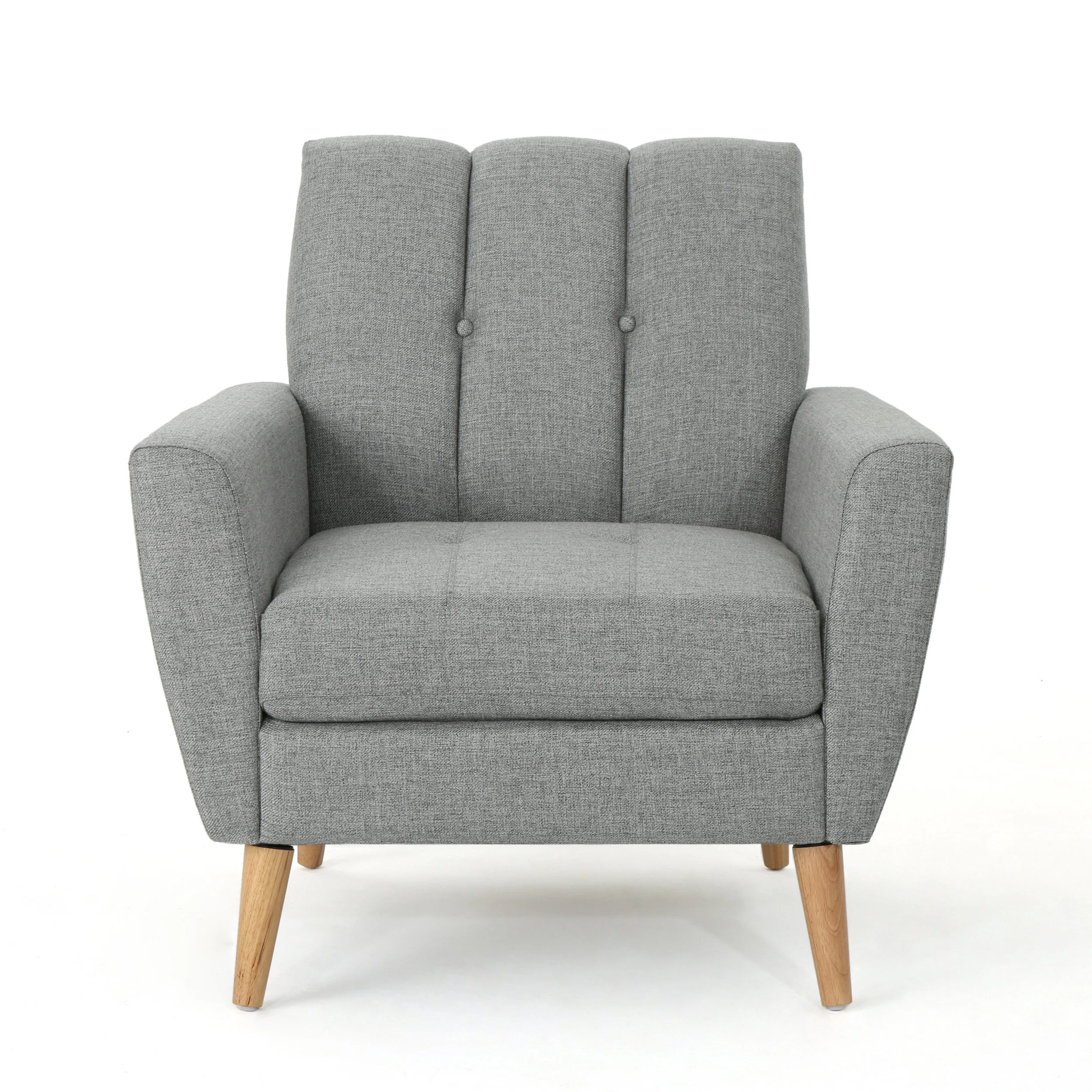 Angelica Mid-Century Modern 3-Piece Chairs & Couch Fabric Living Room Set - furnishings