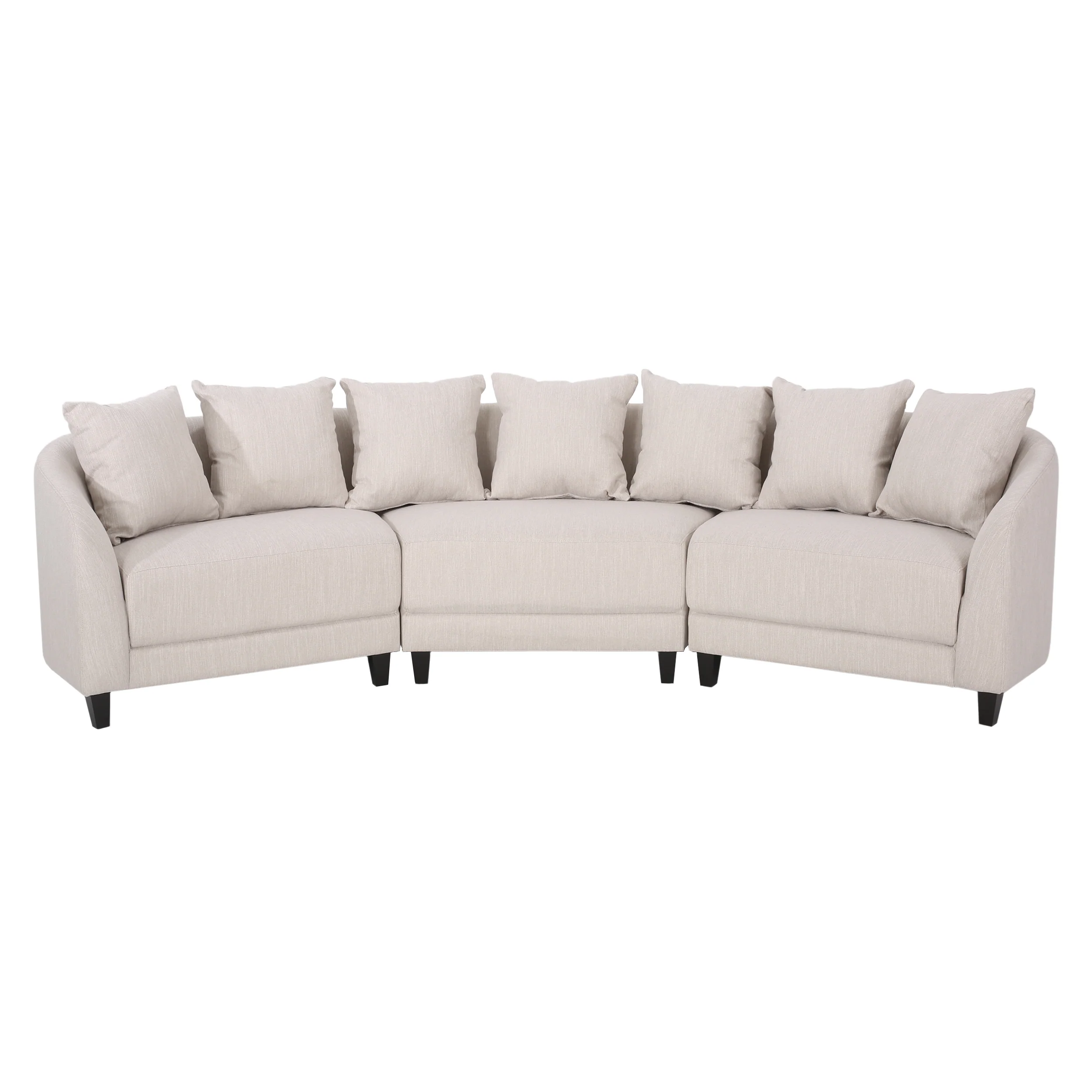 McCardell Contemporary Fabric 3 Seater Curved Sectional Sofa - furnishings